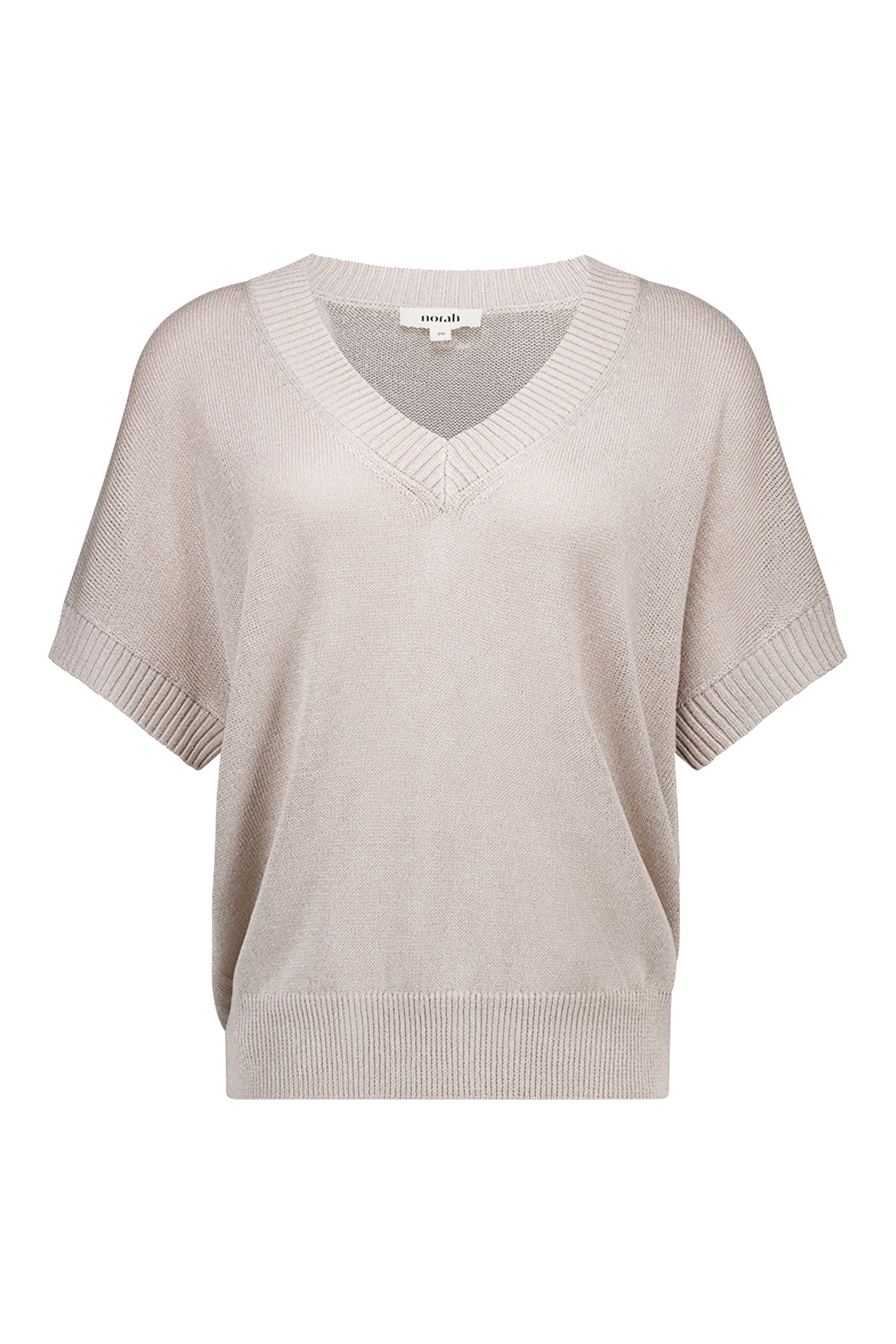 Norah Zandkleurige gebreid shirt met lurex light sand 218266-111-34