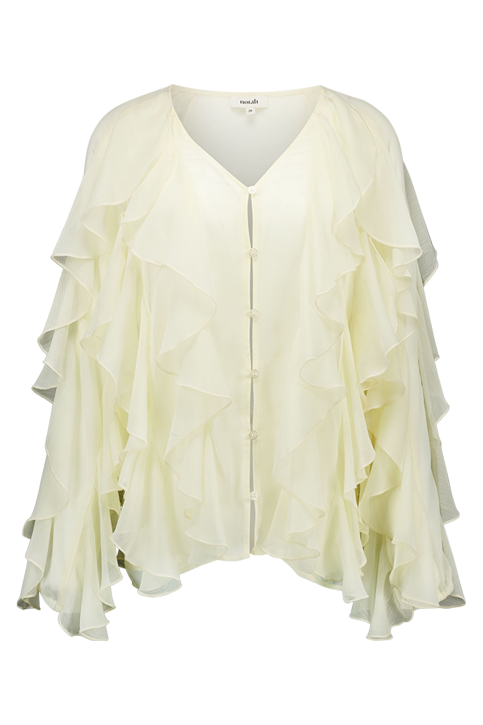 Norah Crèmekleurige blouse met ruffles vanilla 218267-104-44