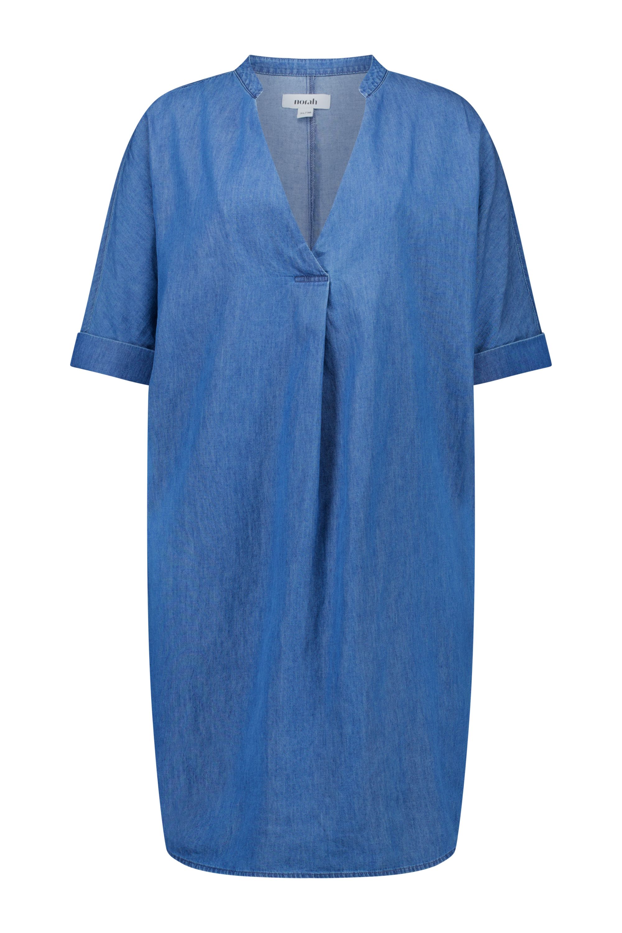 Norah Blauwe midi denim jurk light denim 218270-478-34-36