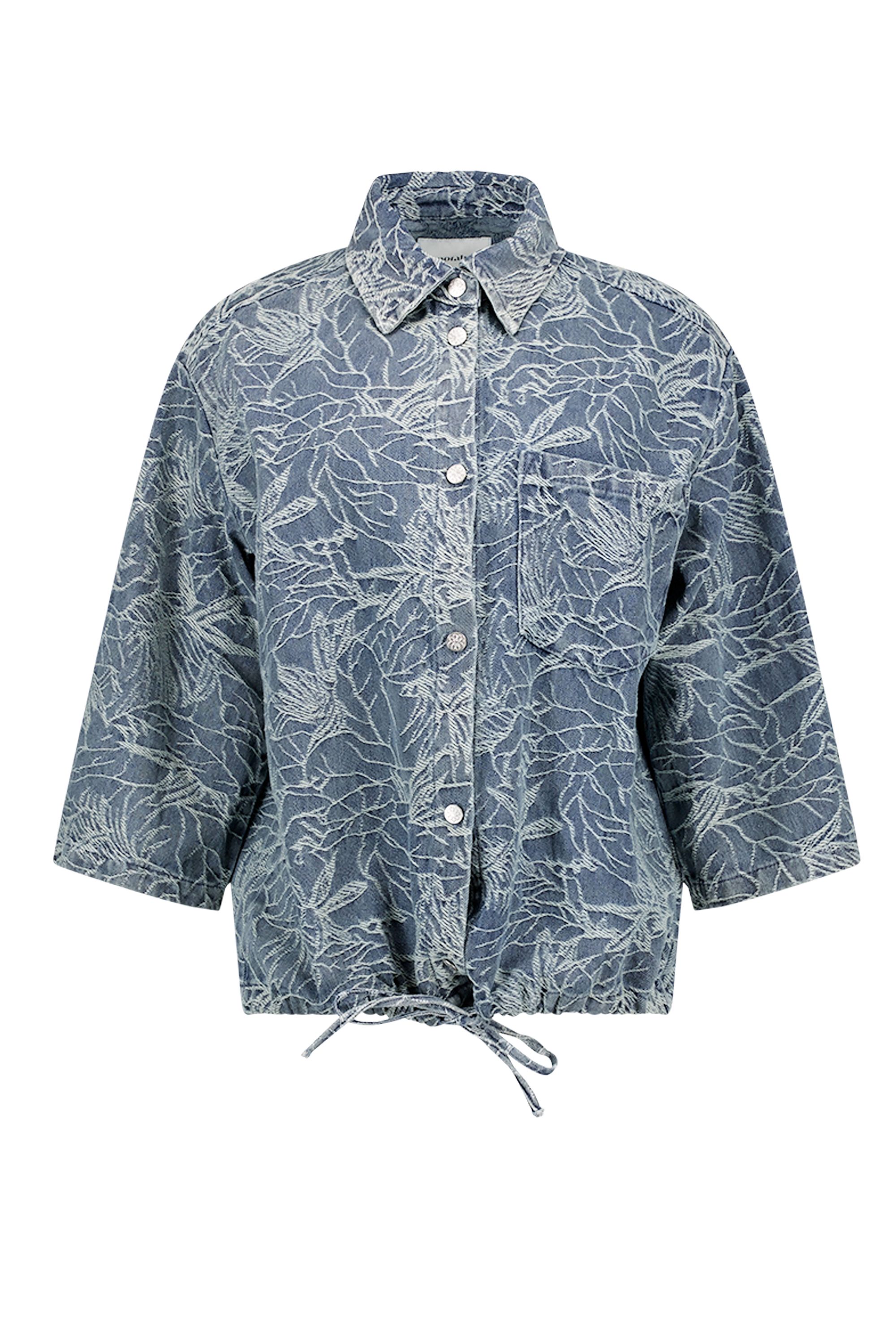 Norah Blauw denim jasje met print mid denim 218277-479-34