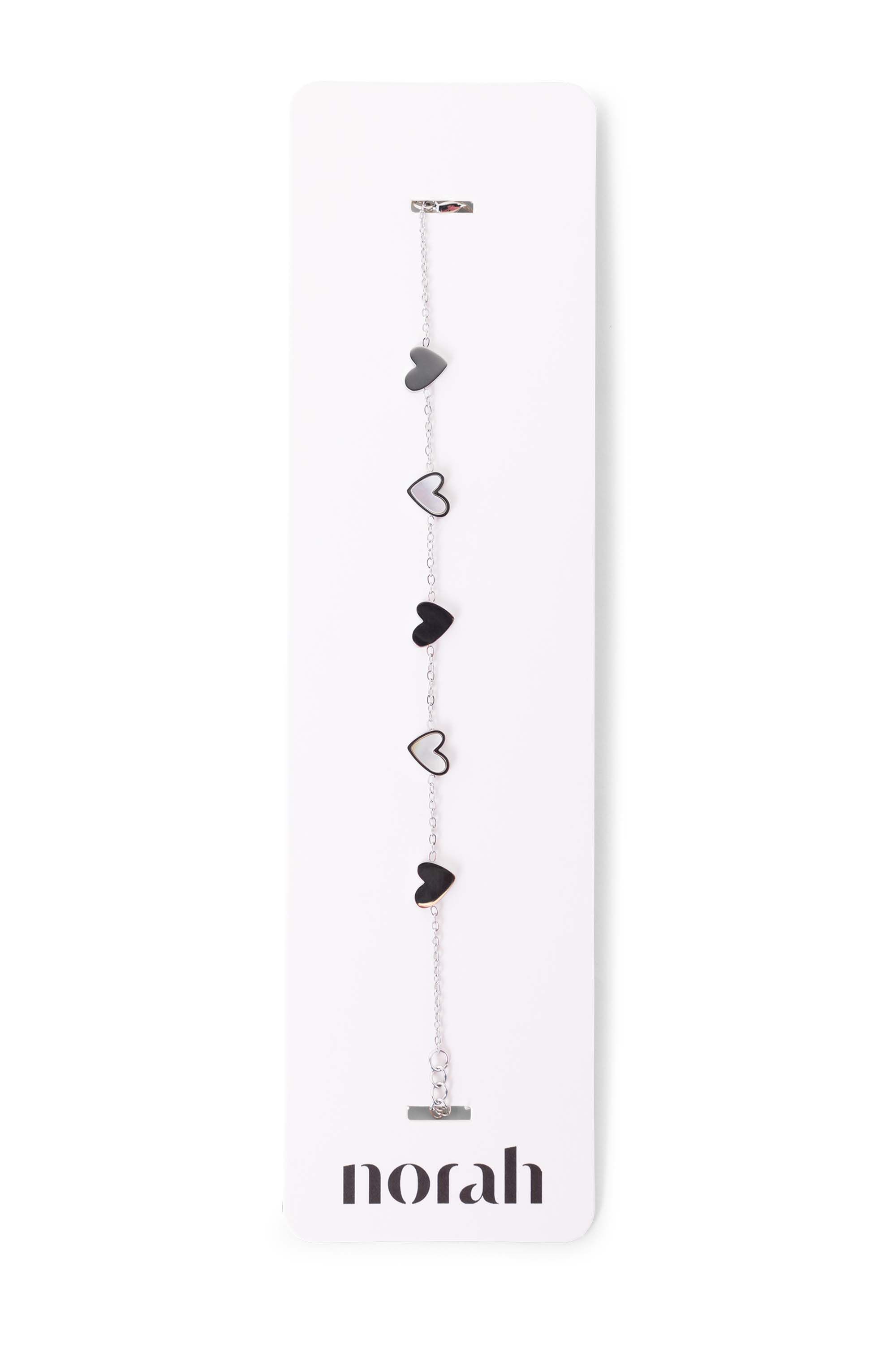 Norah Zilverkleurige armband met witte hartjes silver multicolor 218285-093-ONE