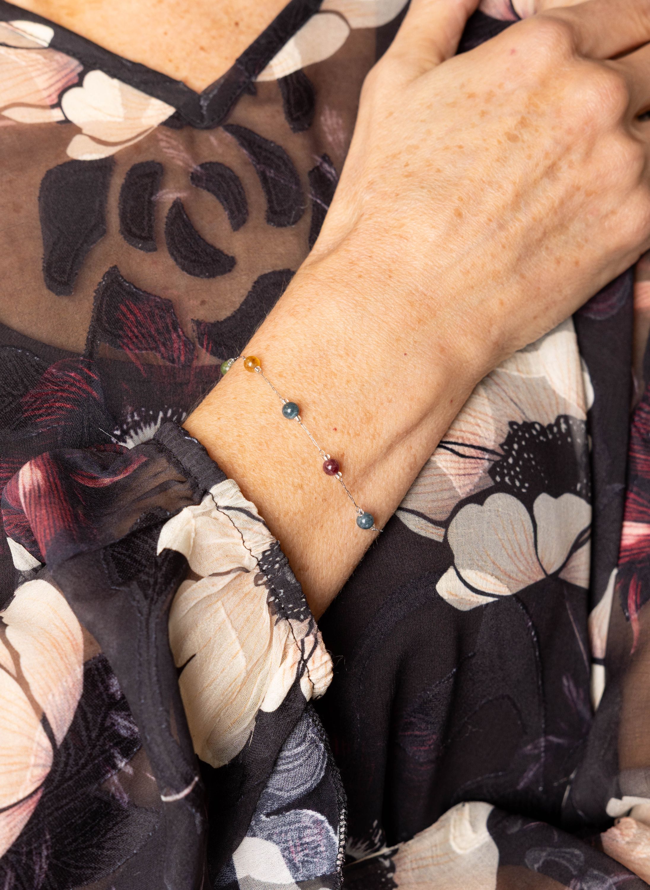 Norah Zilverkleurige armband met gekleurde steentjes silver multicolor 218286-093-ONE