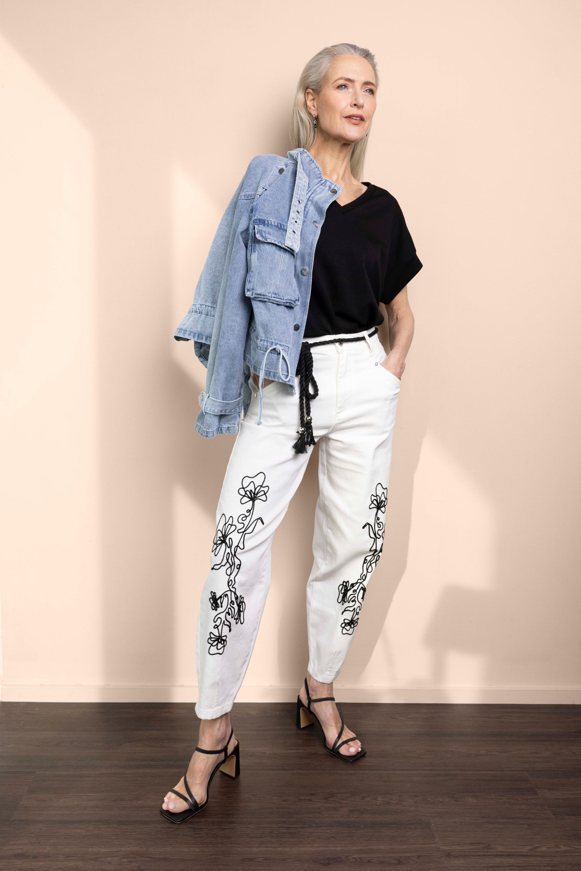 Norah Bella jeans | Barrel | Wit | One Size white/black 218292-131-48