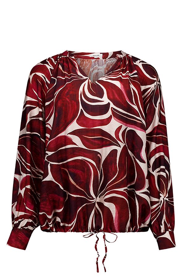 Norah Bordeaux blouse met bloemenprint brown/red 218296-236-40