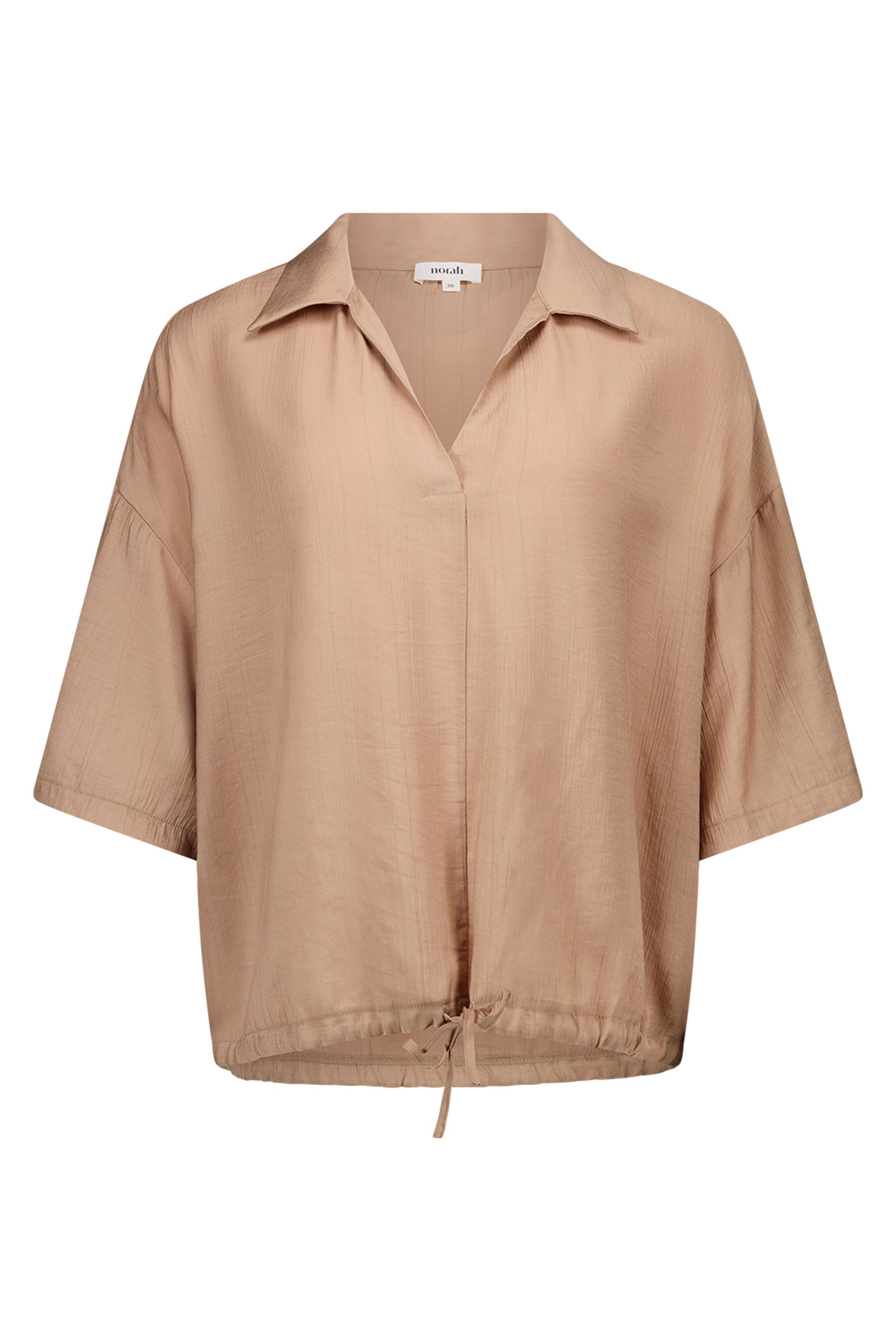 Norah Zandkleurige blouse met strikkoord sand 218323-110-34