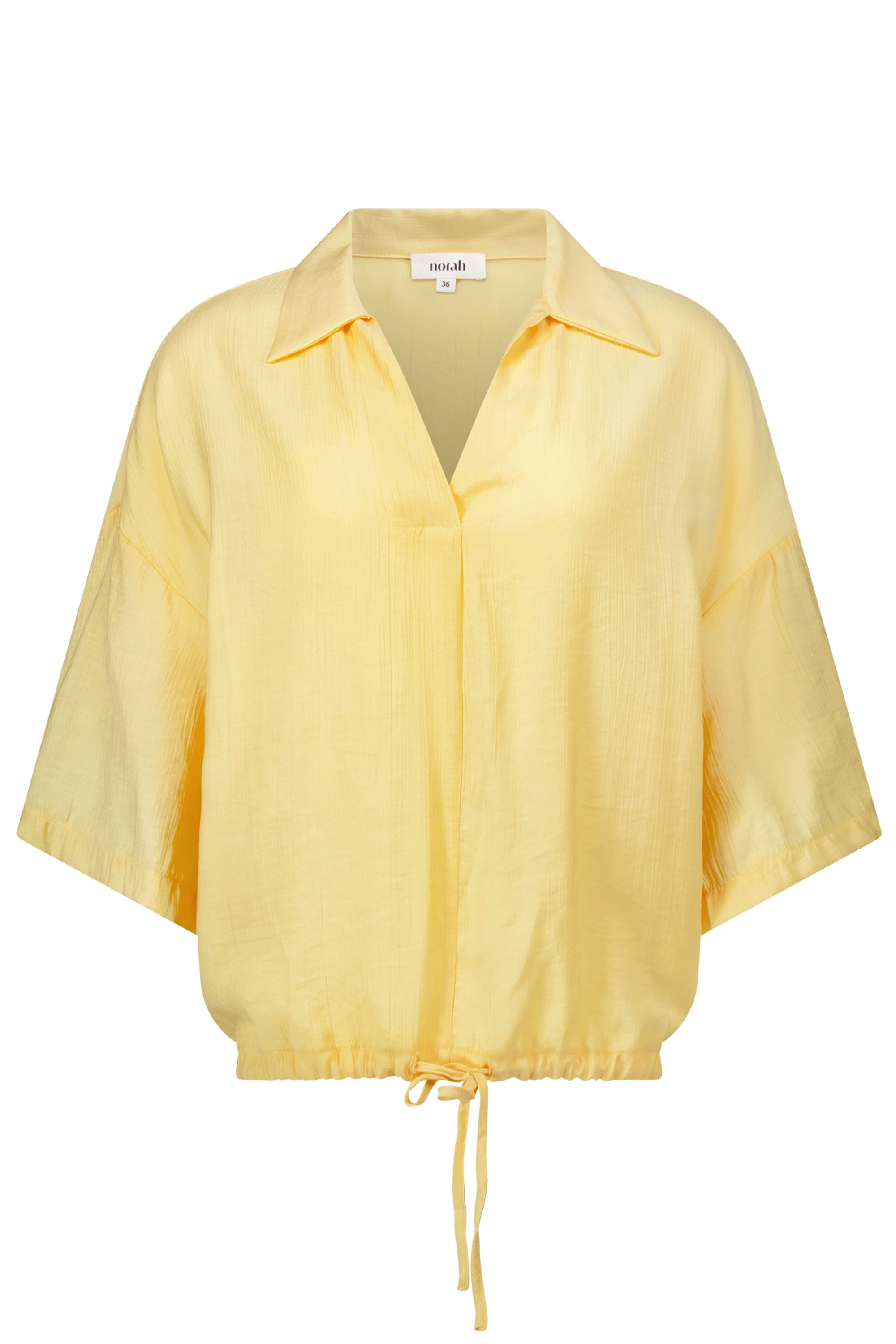 Norah Lichtgele blouse met strikkoord pastel yellow 218323-301-38