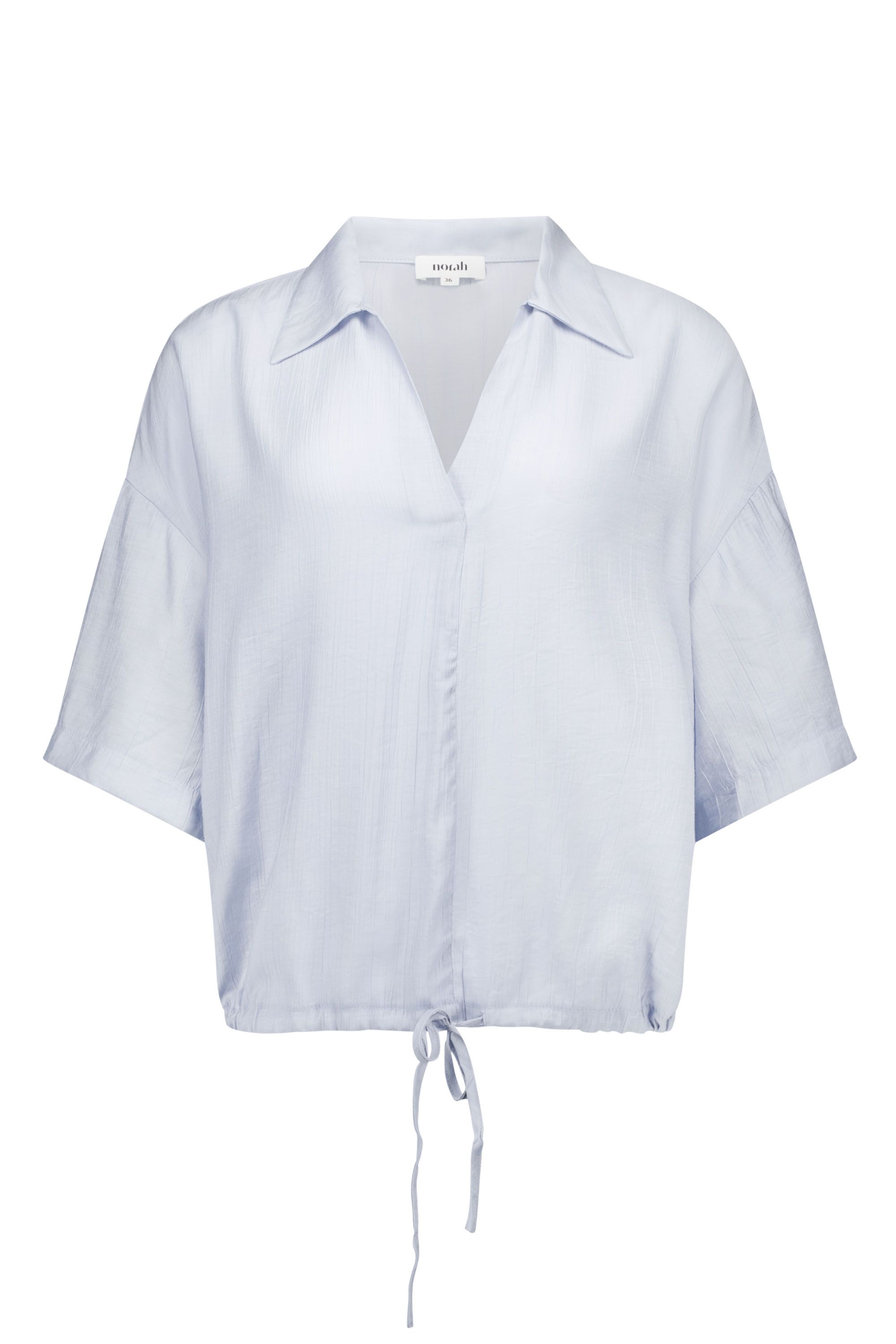 Norah Lichtblauwe blouse met strikkoord light blue 218323-401-48