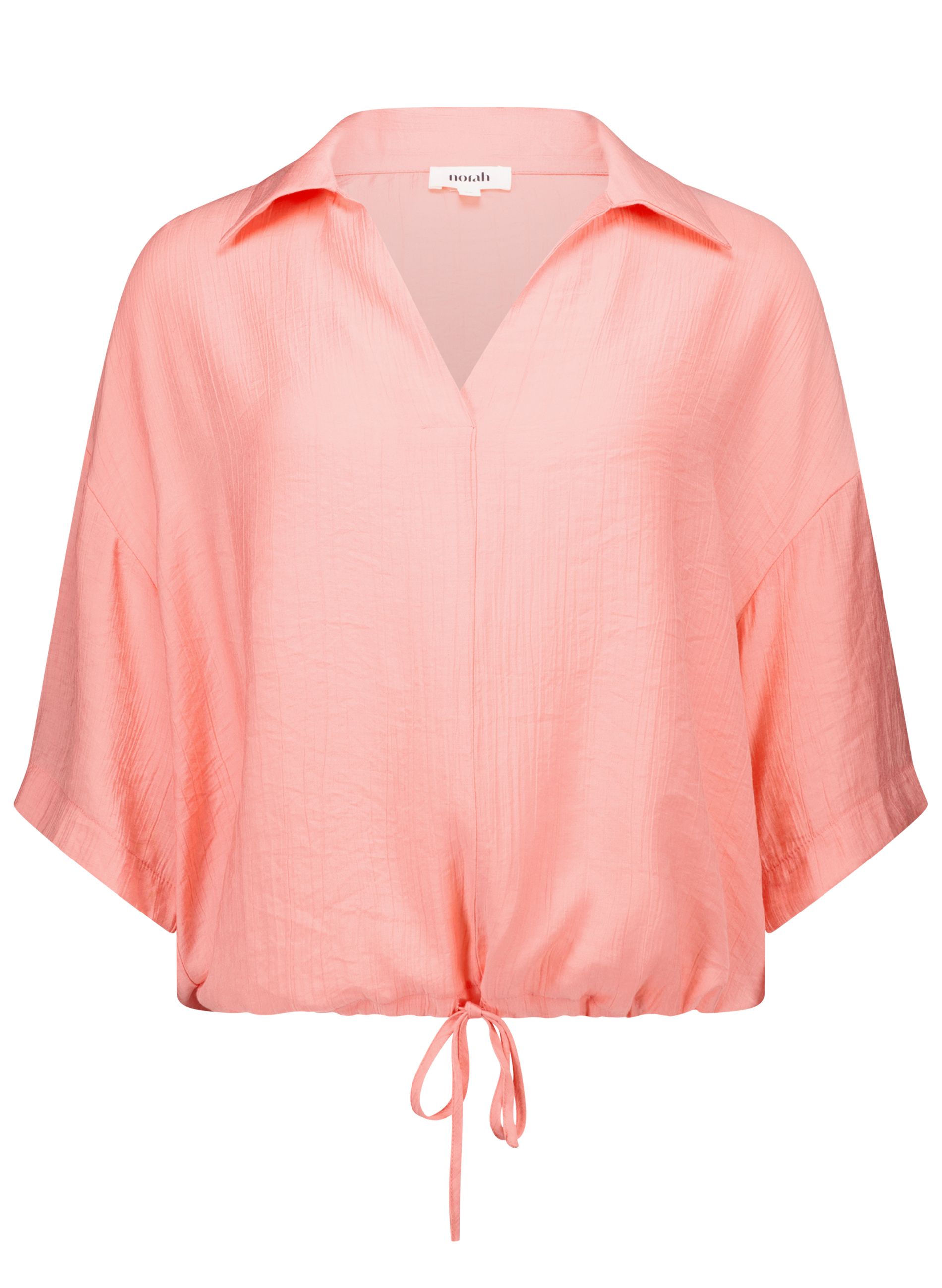 Norah Koraalkleurige blouse met strikkoord coral 218323-706-36