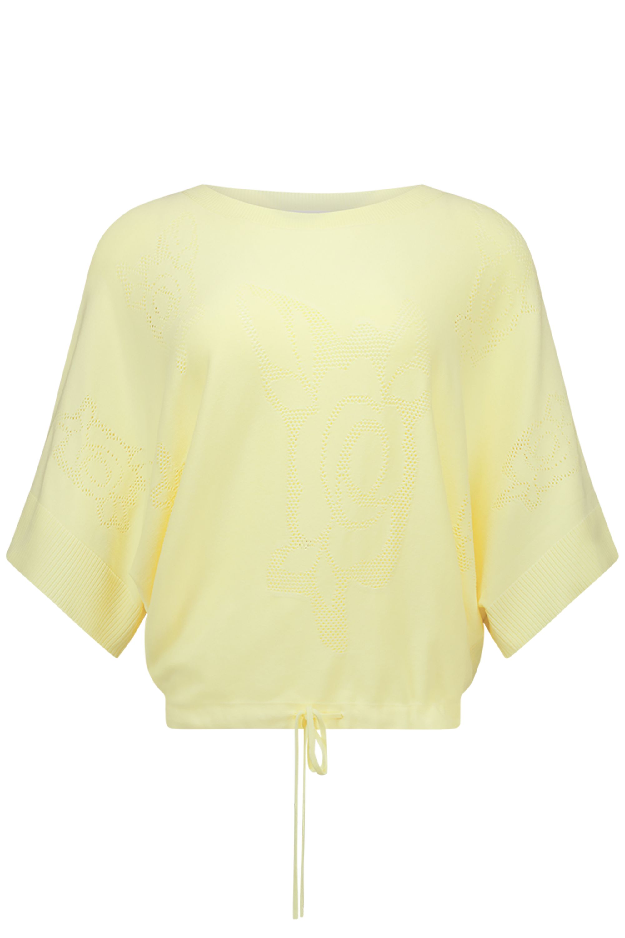 Norah Gele gebreide trui met trekkoord pastel yellow 218329-301-40