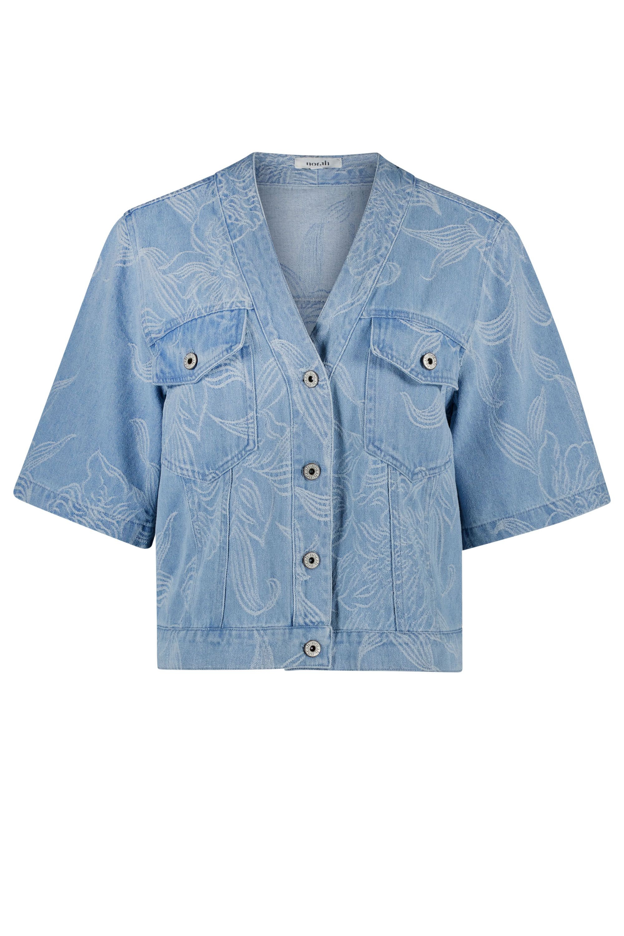 Norah Blauw denim jasje met print  218330-478-34
