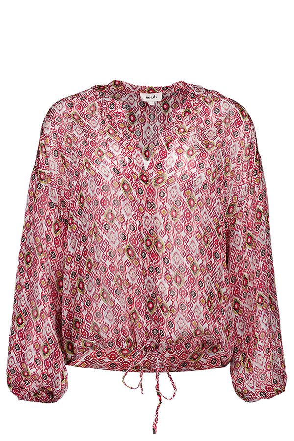 Norah Roze blouse met trekkoord pink multicolor 218335-920-44
