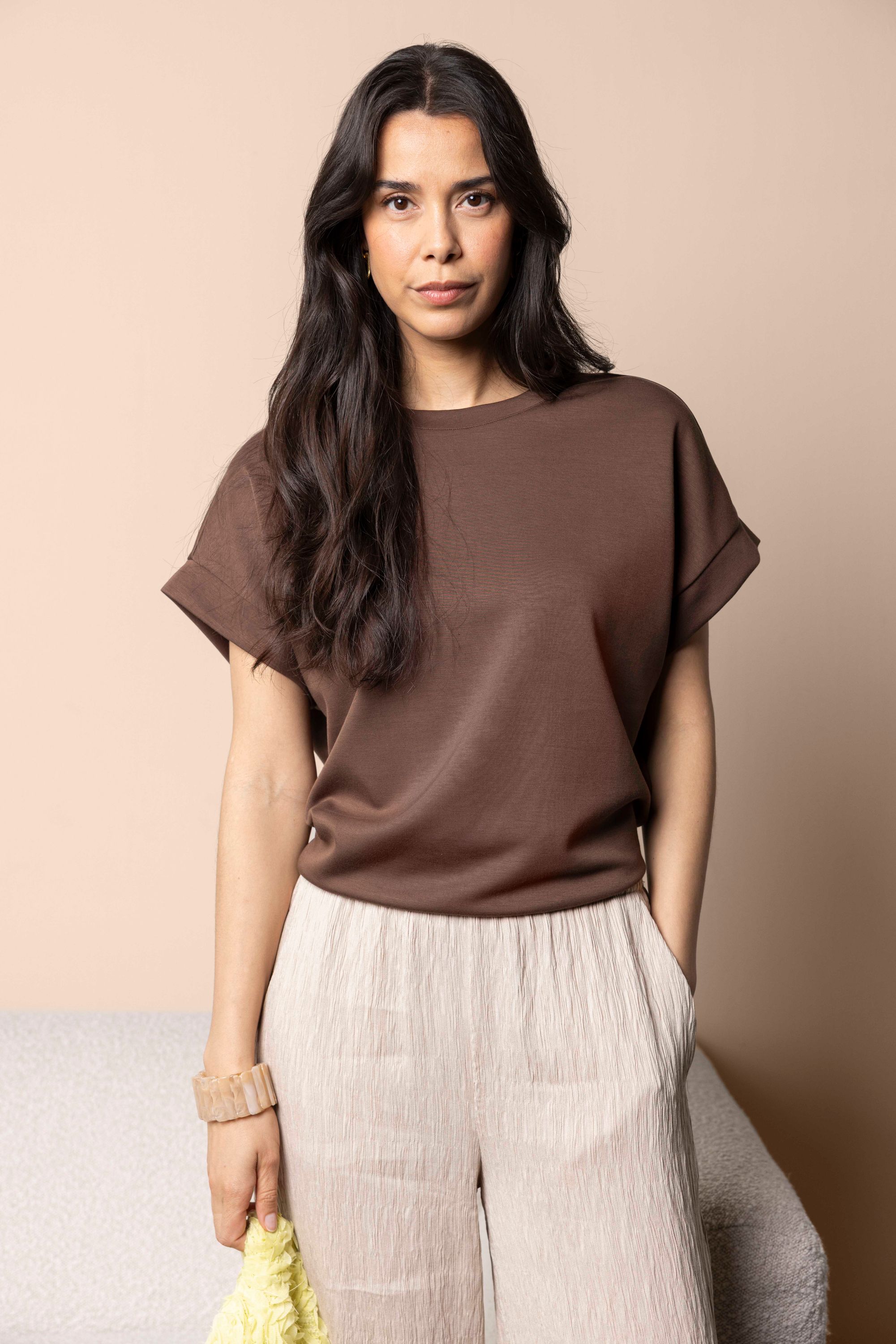 Norah Sanne shirt lichtbruin light brown 218340-201-48