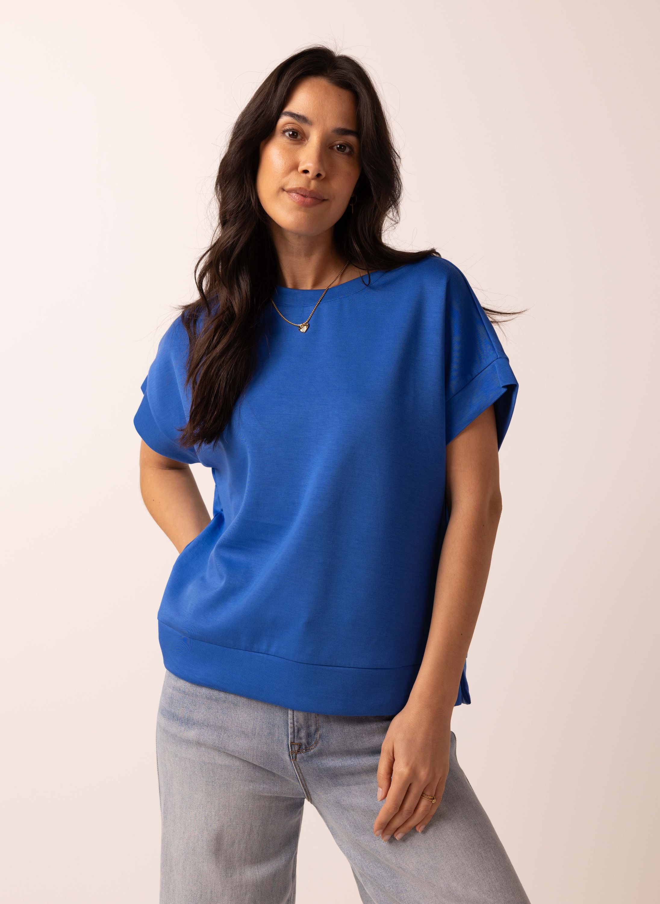 Norah Sanne shirt kobaltblauw royal blue 218340-466-46