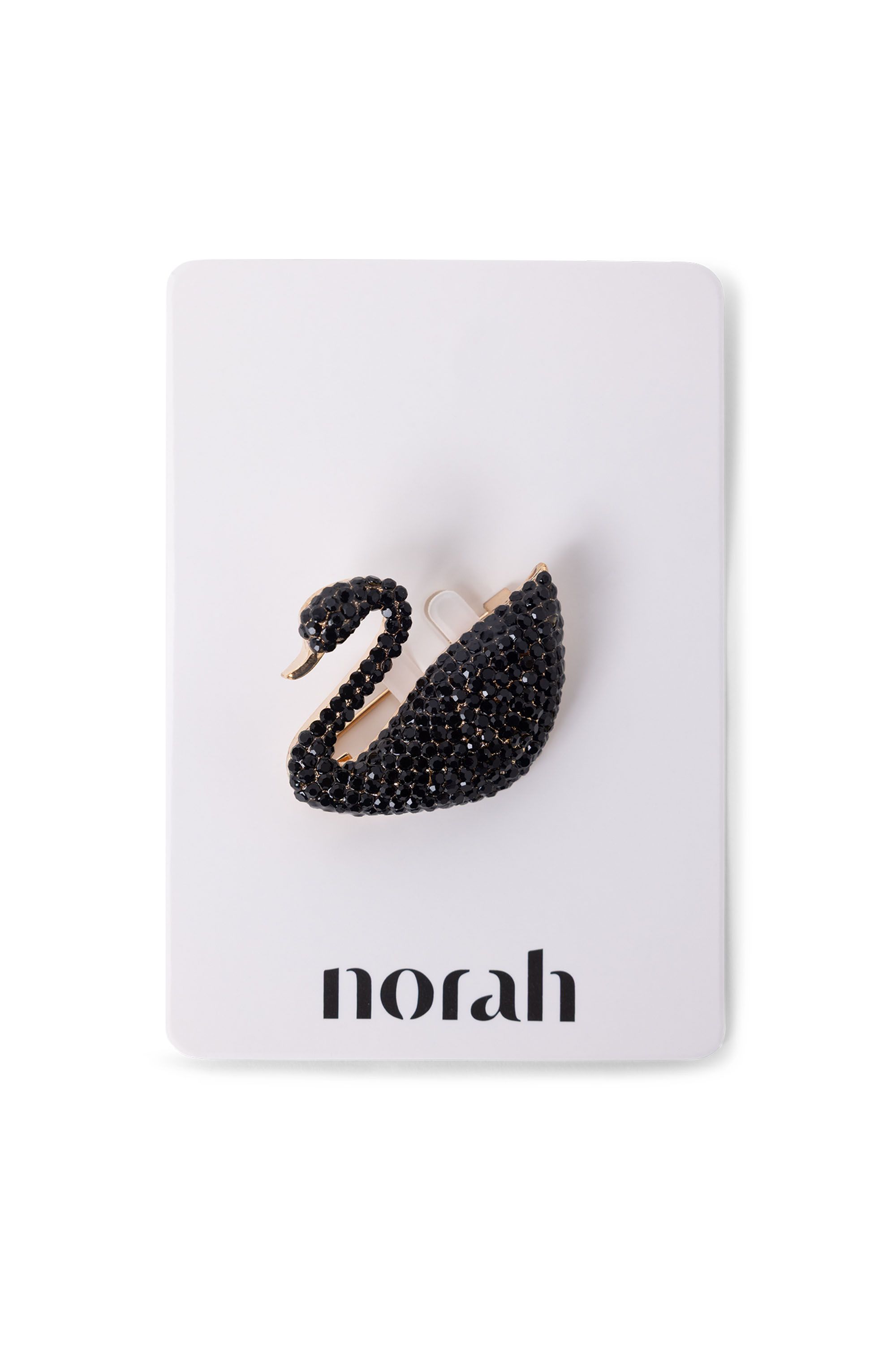 Norah Goudkleurige broche zwaan black 218346-001-ONE