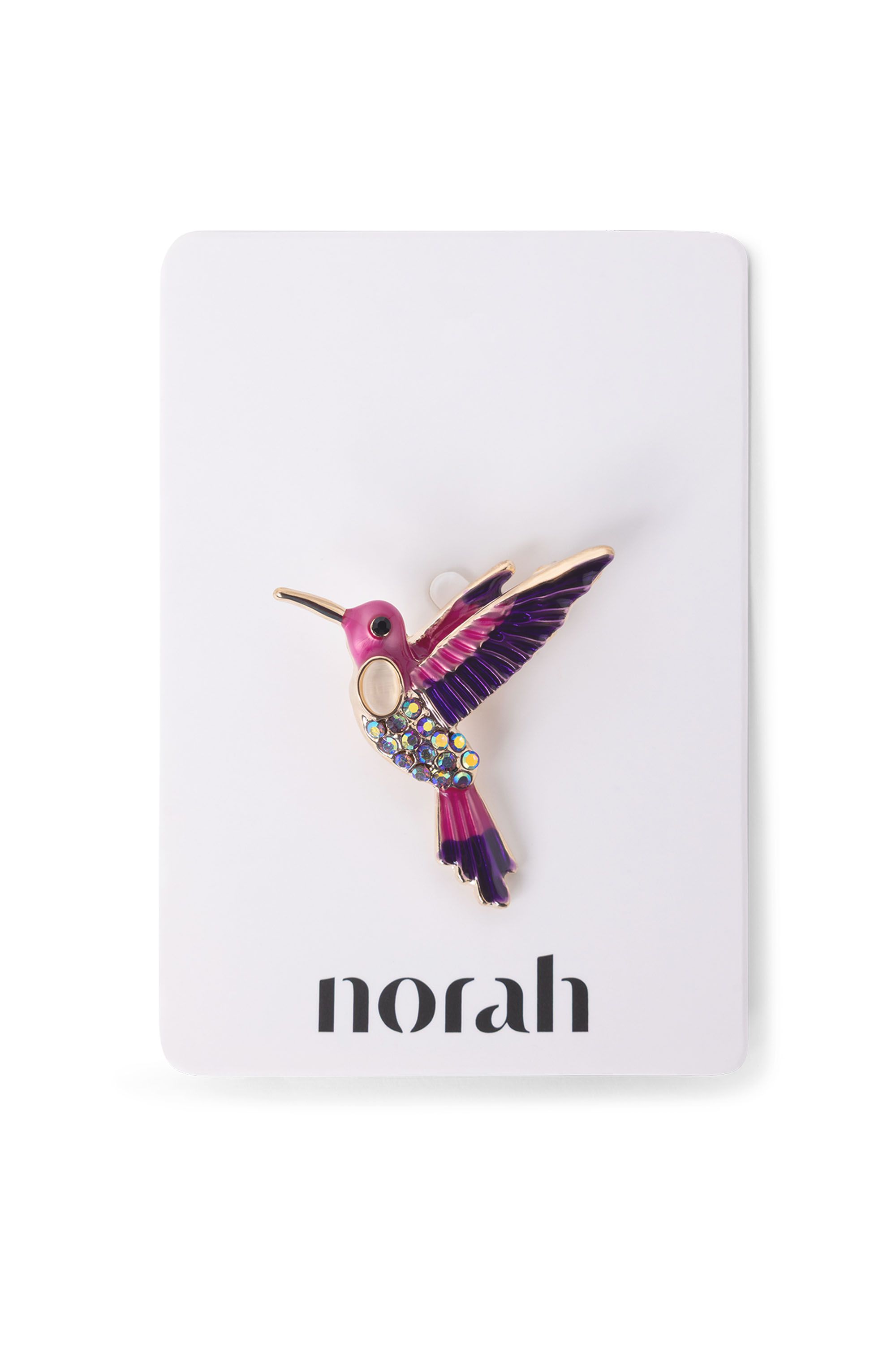 Norah Goudkleurige broche kolibrie pink multicolor 218354-920-ONE