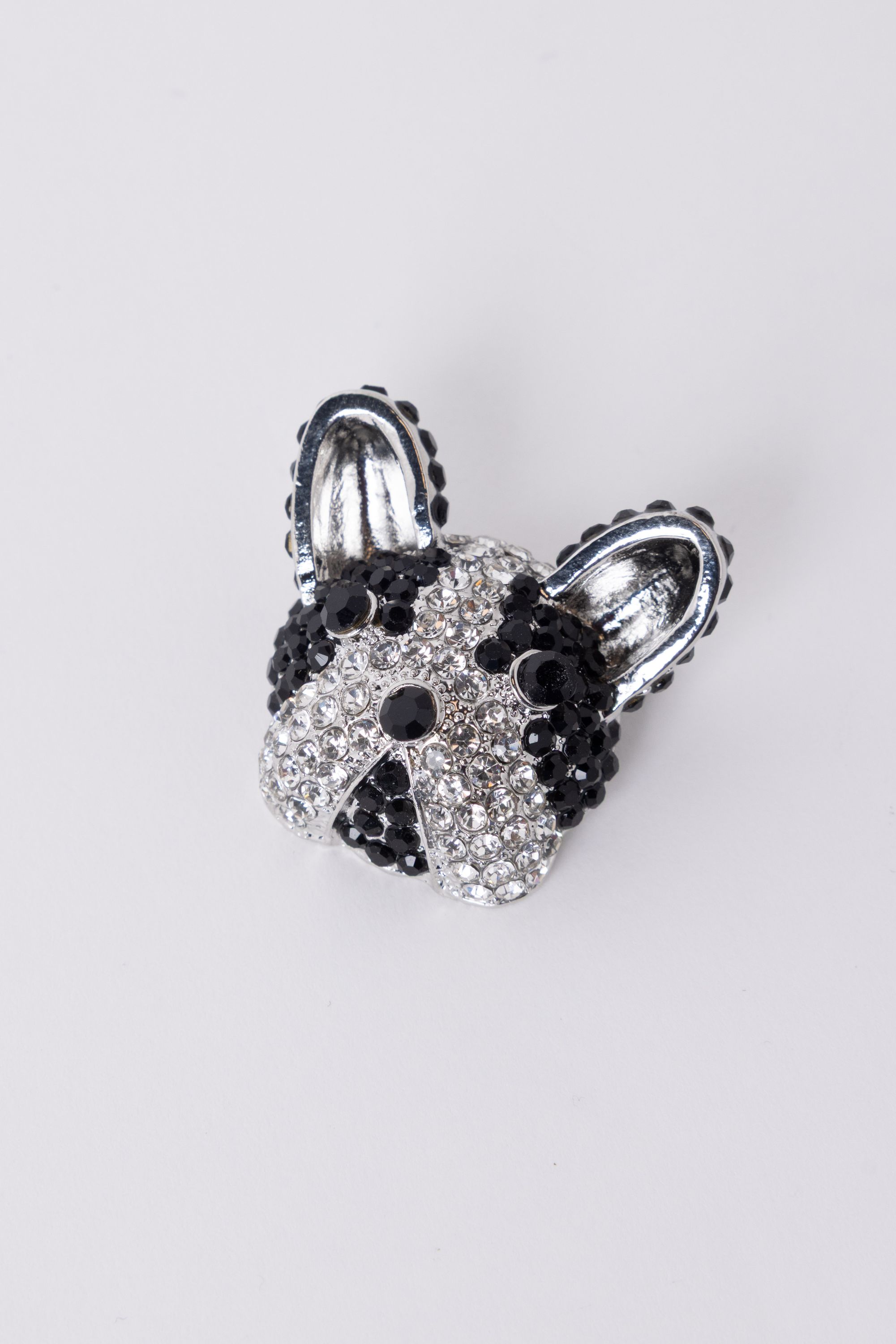 Norah Zilverkleurige broche bulldog black/silver 218359-043-ONE