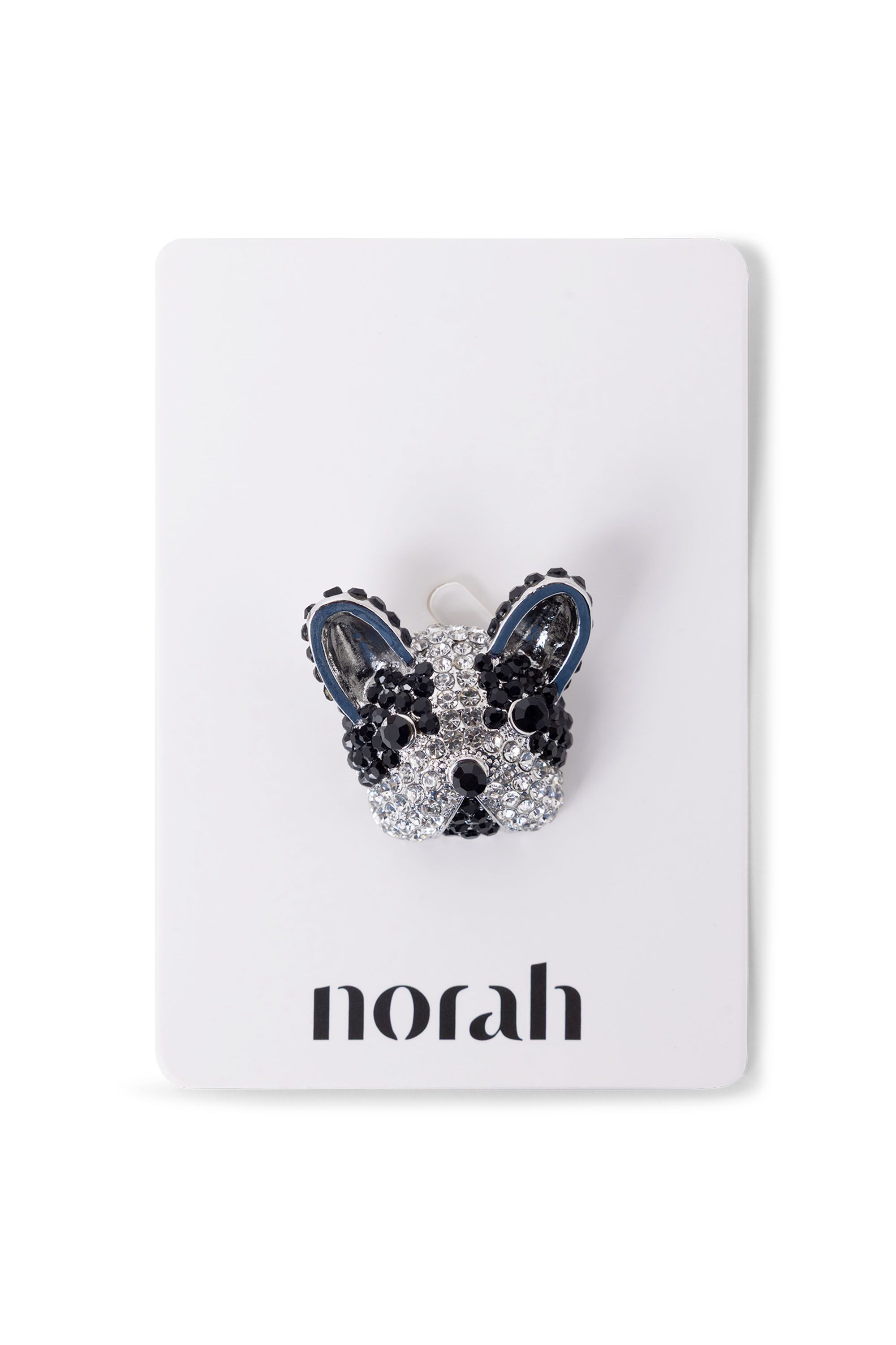 Norah Zilverkleurige broche bulldog black/silver 218359-043-ONE