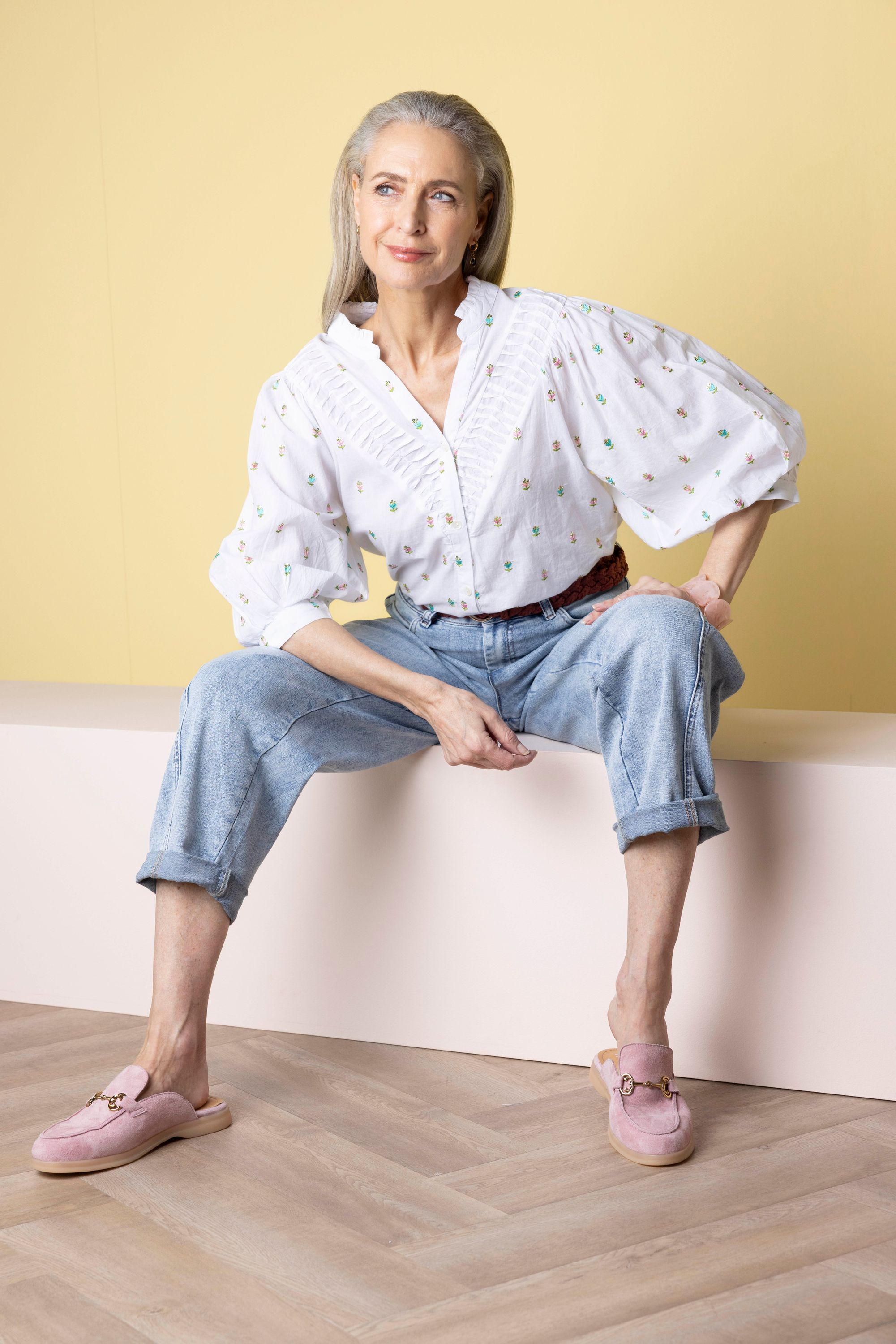 Norah Witte blouse met borduursels white multicolor 218364-120-42