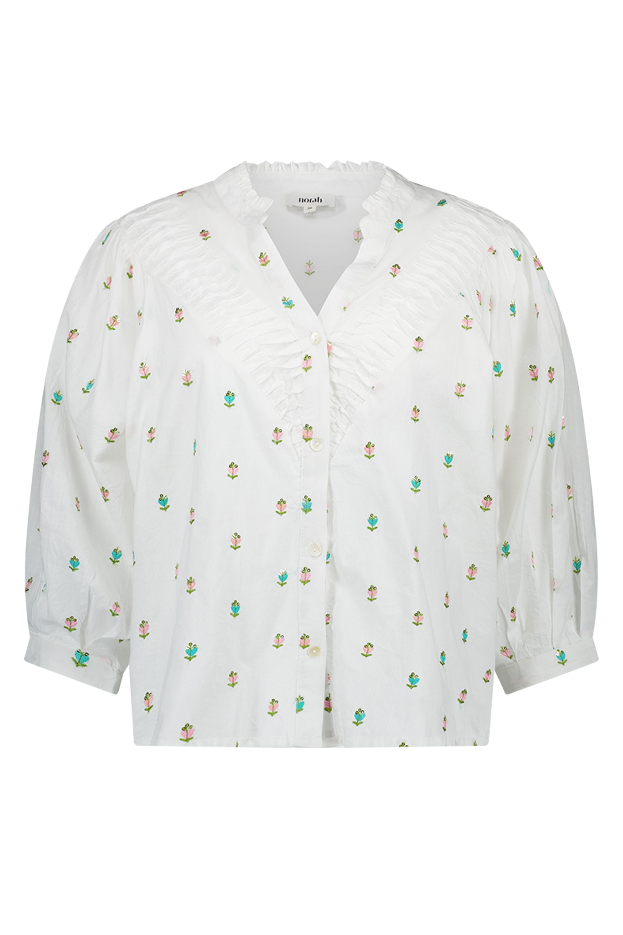 Norah Witte blouse met borduursels white multicolor 218364-120-42