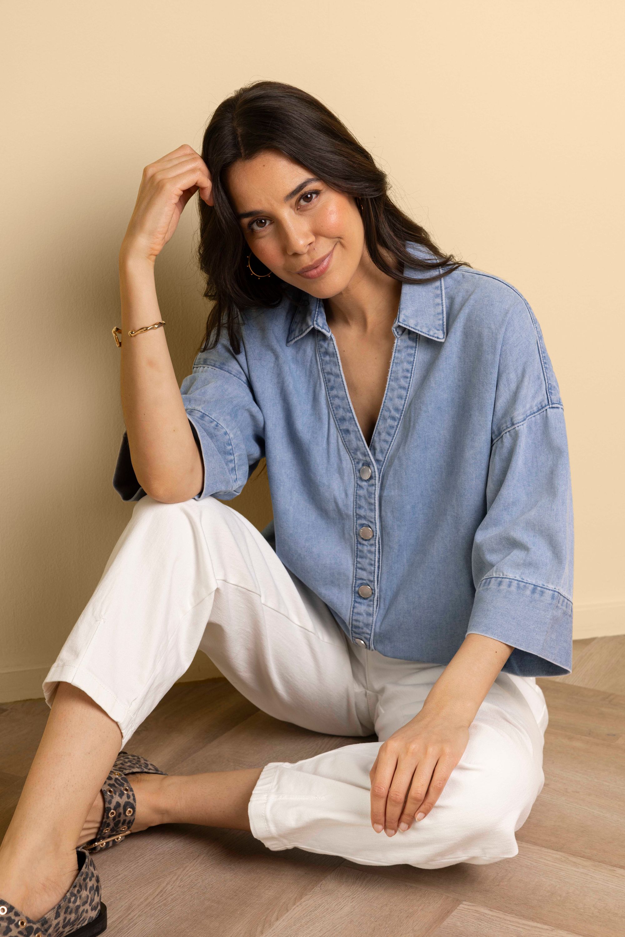 Norah Lichtblauwe denim blouse light denim 218378-478-44