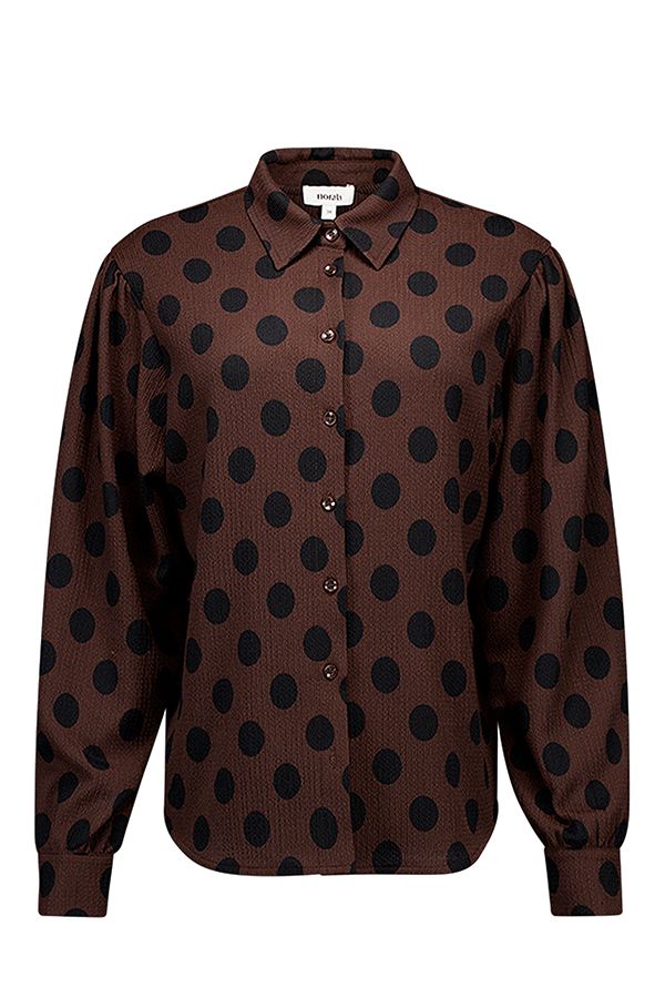Norah Bruine blouse met stippen brown/black 218386-230-34