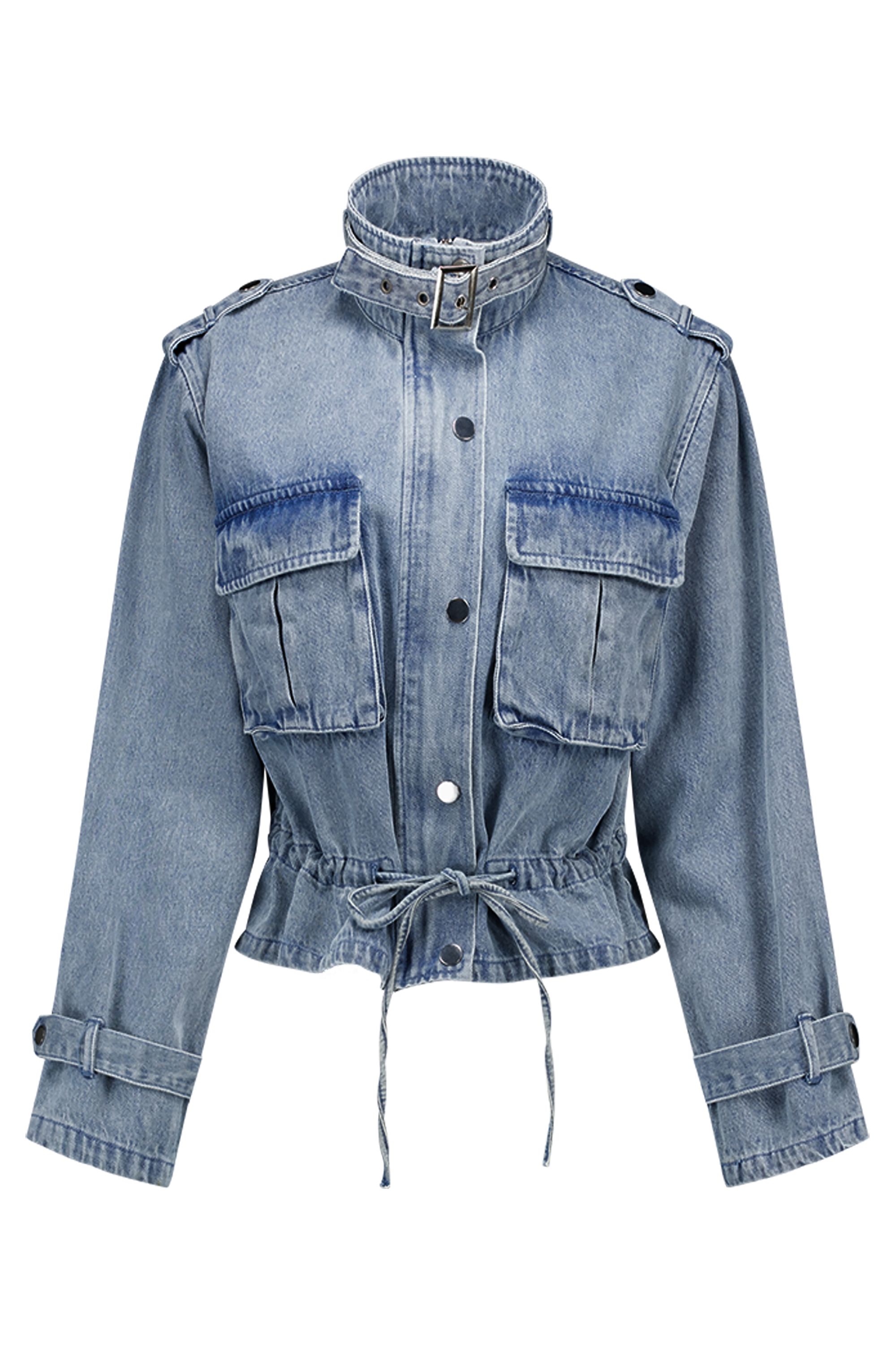 Norah Blauwe korte denim jas light denim 218389-478-38