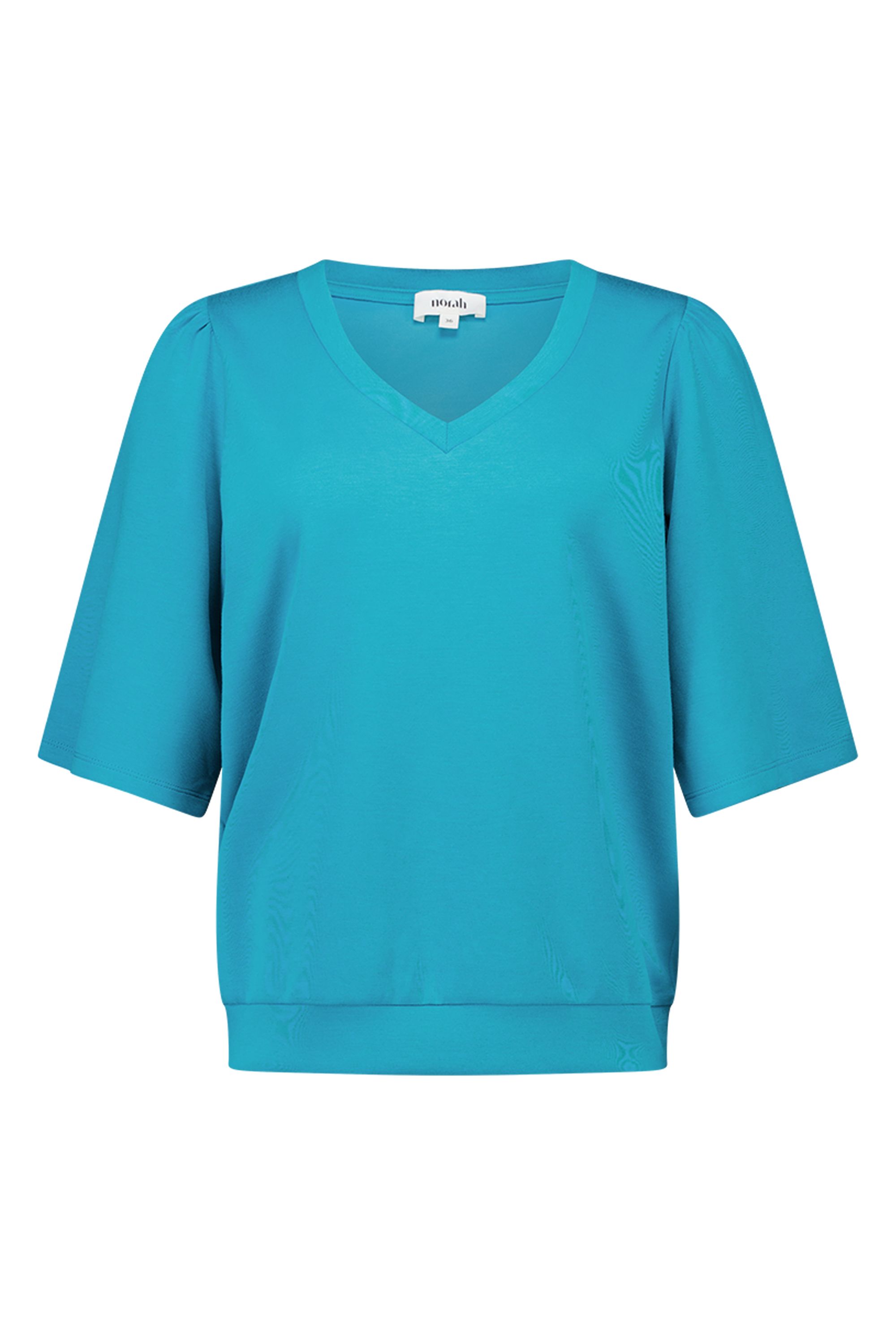Norah Turquoise shirt met V-hals turquoise 218416-475-48