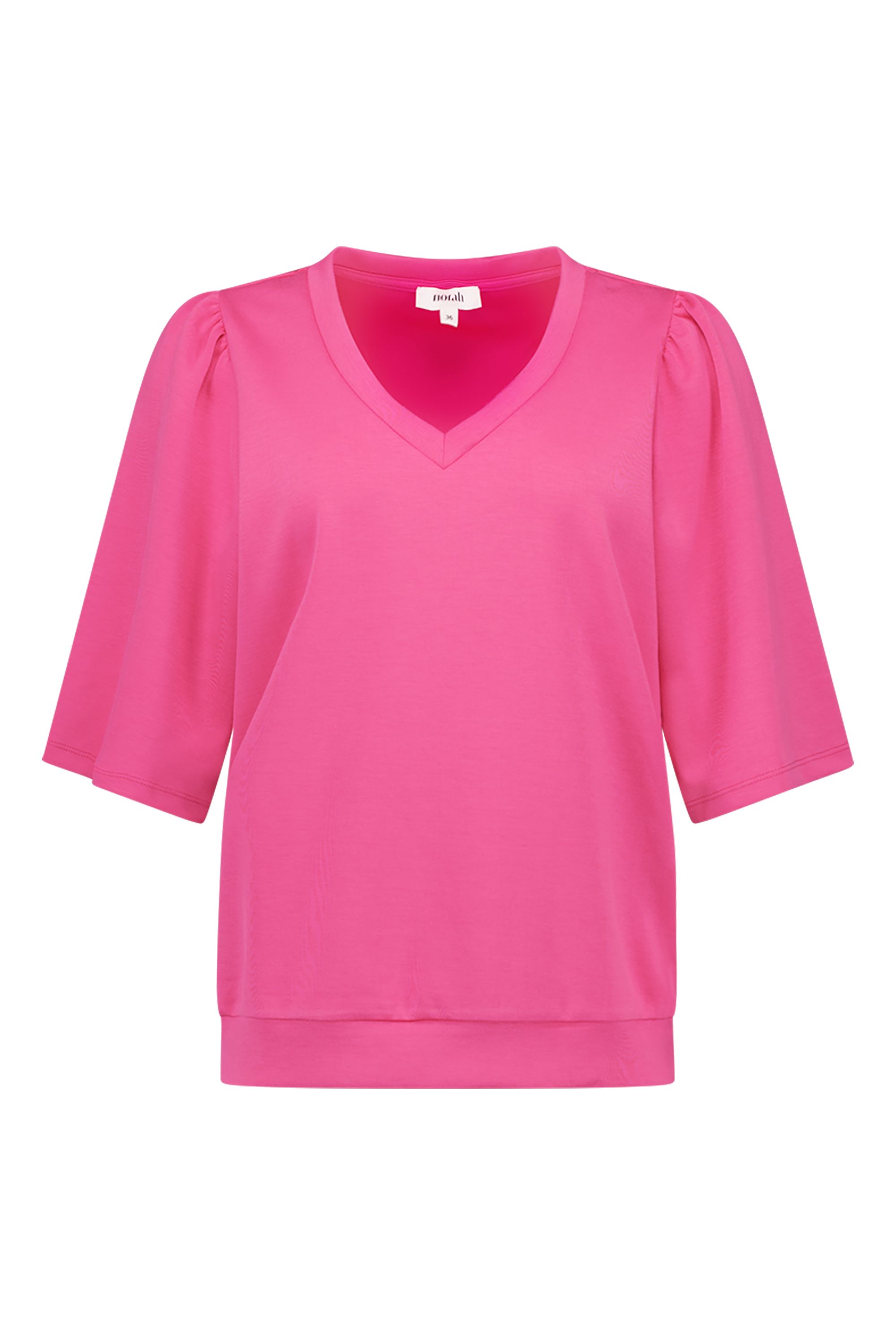 Norah Roze shirt met V-hals rouge pink 218416-908-36