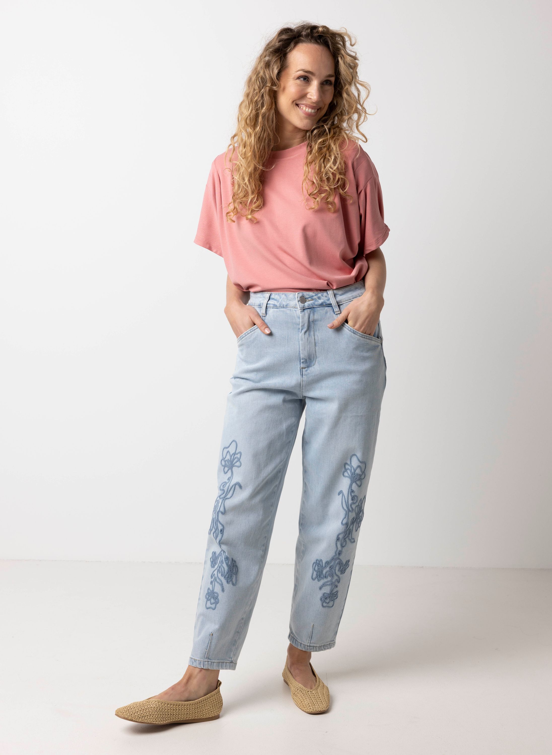 Norah Bella jeans | Barrel | Lichtblauw | Cropped light denim 218417-478-48