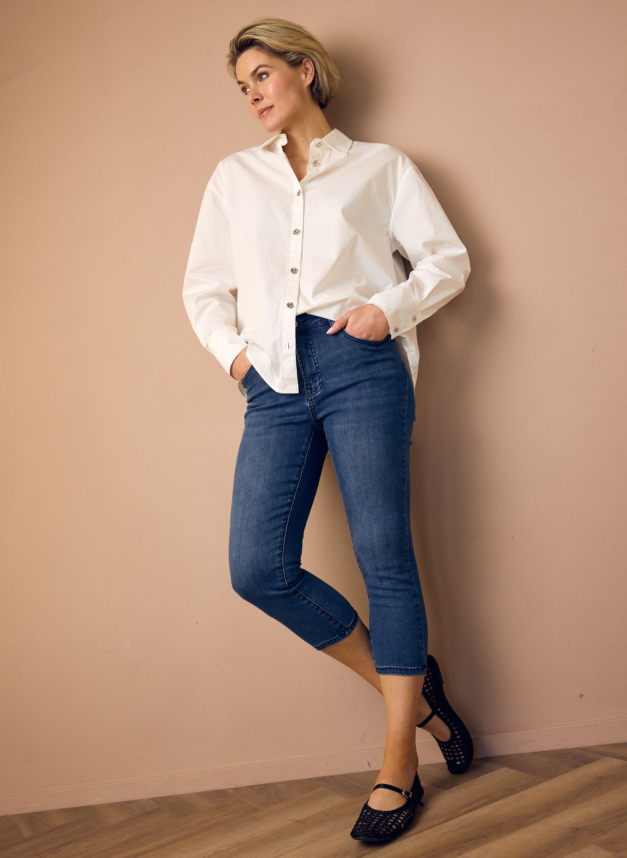 Norah Camilla jeans | Capri | Donkerblauw dark denim 218418-480-42