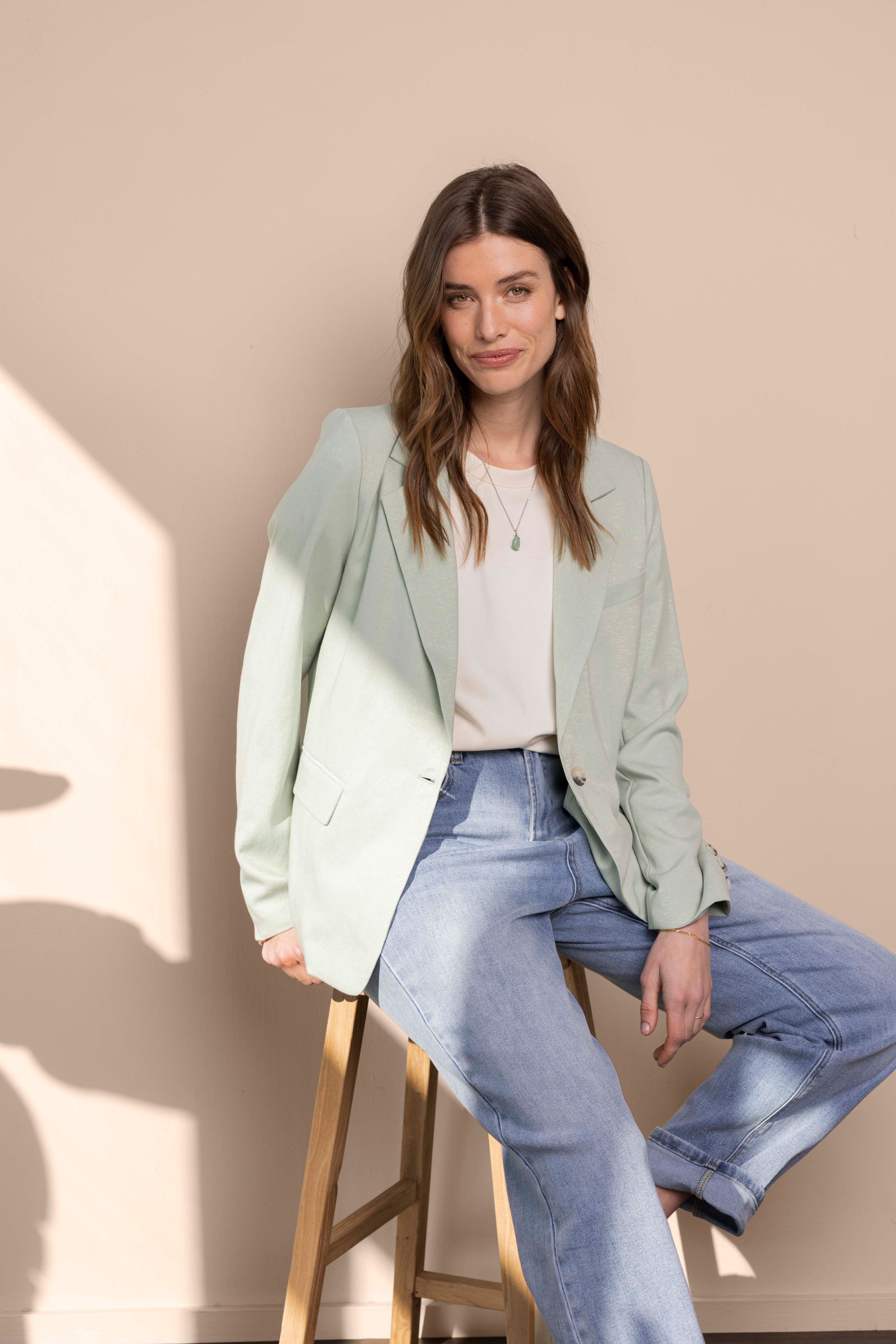 Norah Bodine blazer | Pastel groen | Glans pastel green 218420-512-34