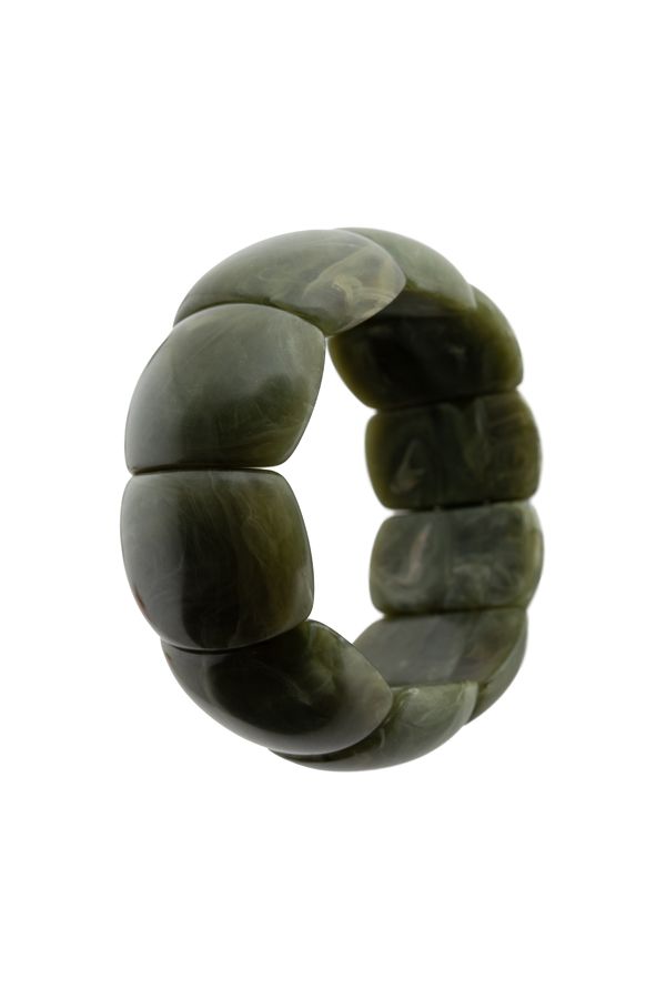 Norah Groene brede armband met glanzende kralen green melange 218426-550-ONE