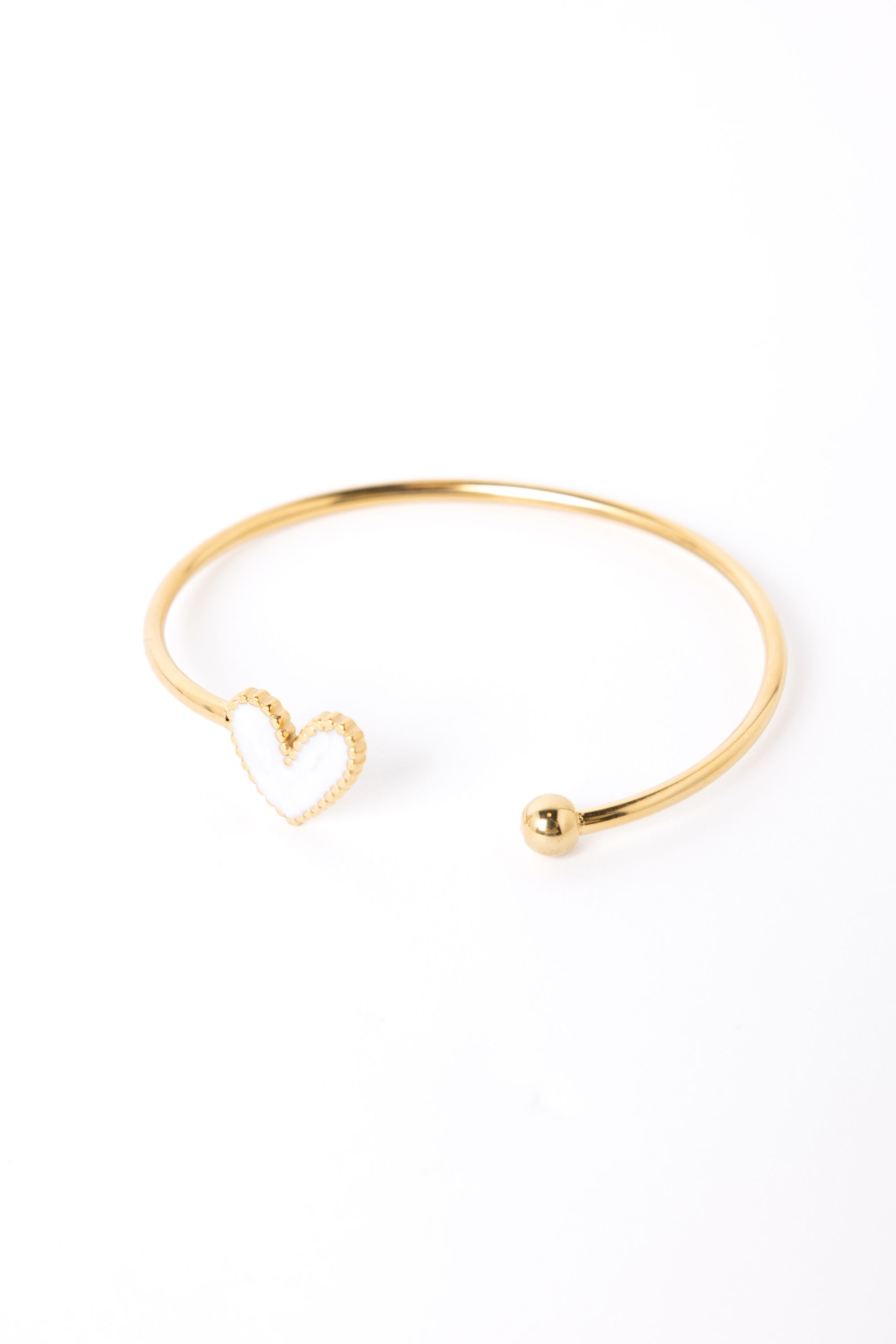 Norah Goudkleurige armband met wit hartje gold 218437-199-ONE