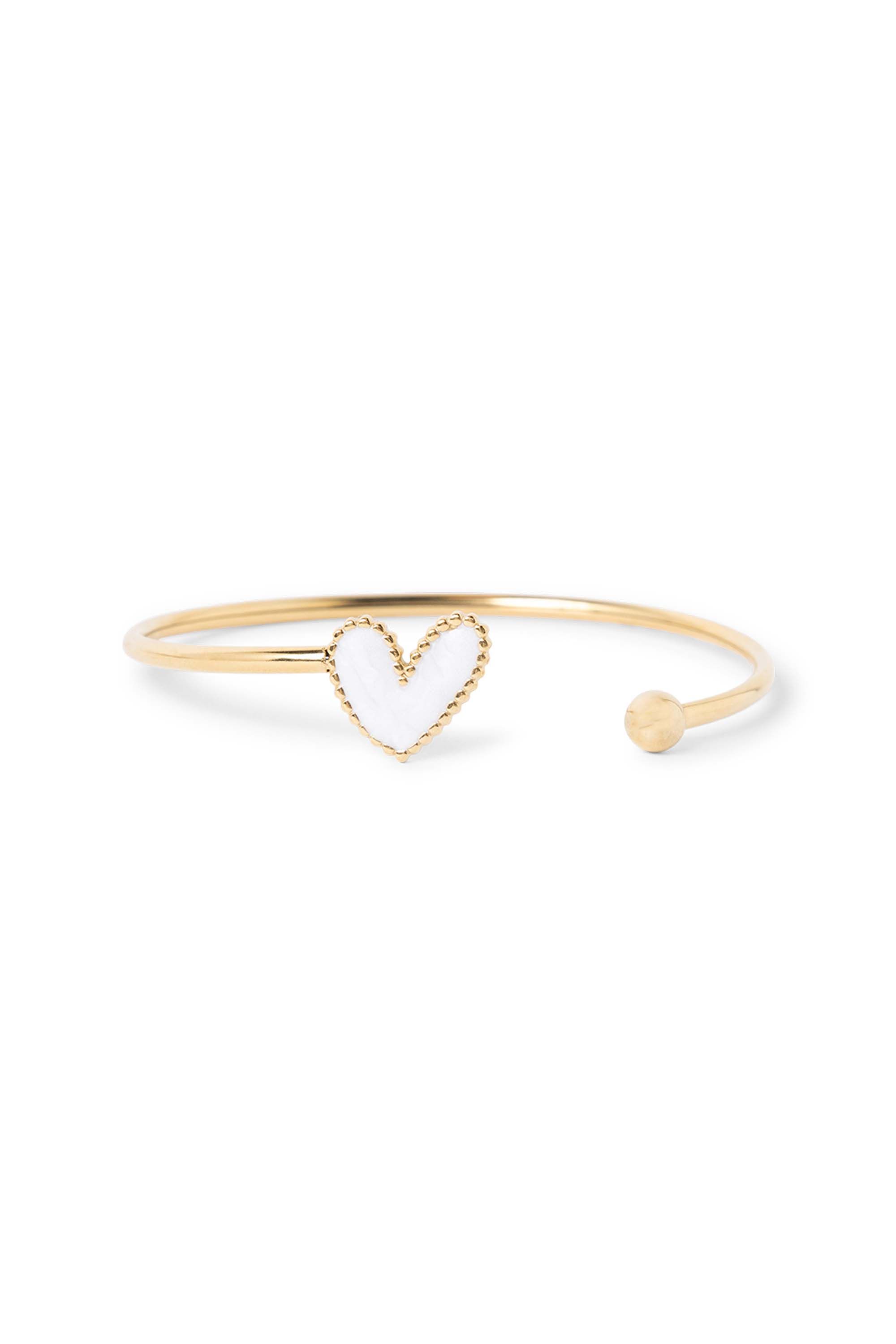 Norah Goudkleurige armband met wit hartje gold 218437-199-ONE