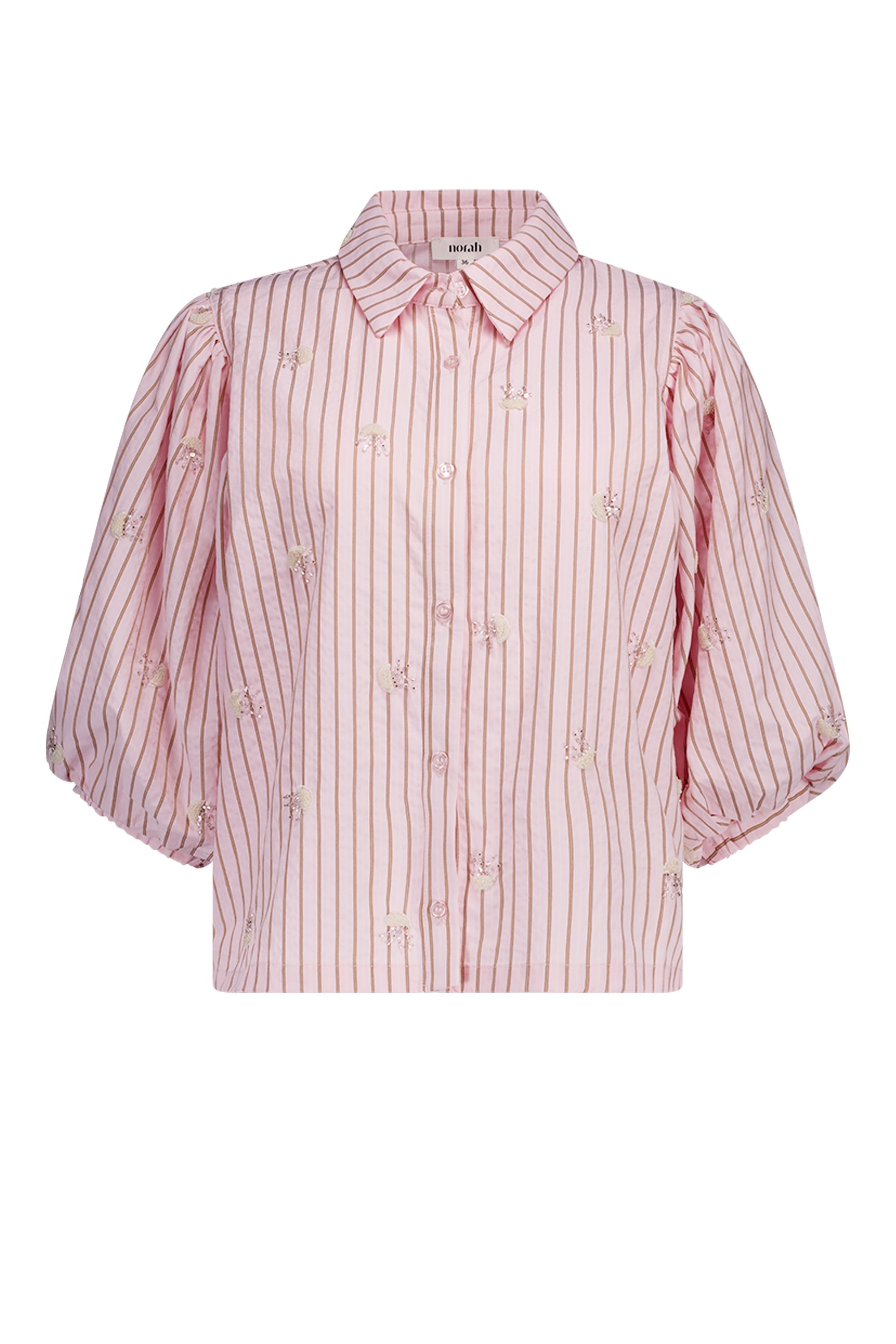 Norah Gestreepte roze blouse met borduursels pastel rose 218468-903-38