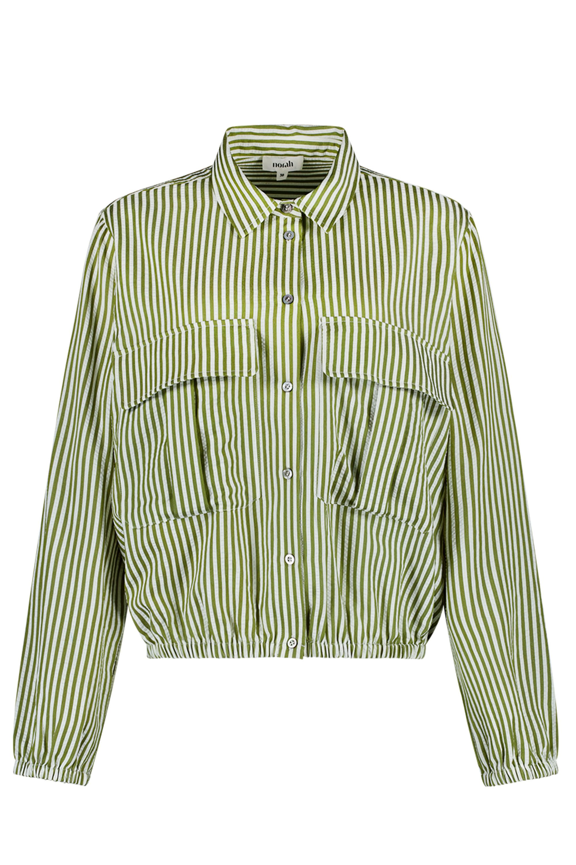 Norah Ecru/groen gestreepte blouse ecru/green 218471-175