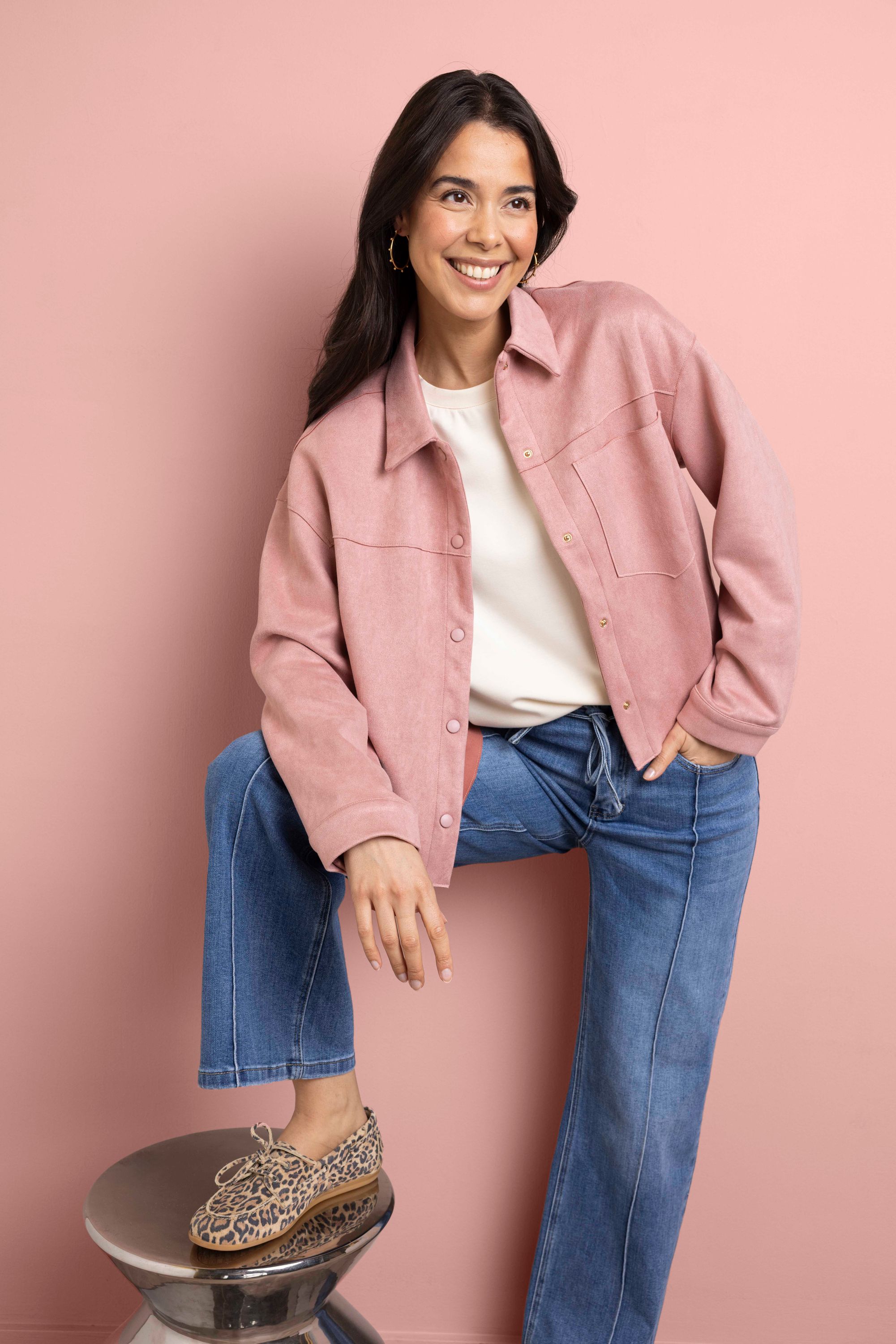 Norah Roze suèdene jasje blush 218475-905-40