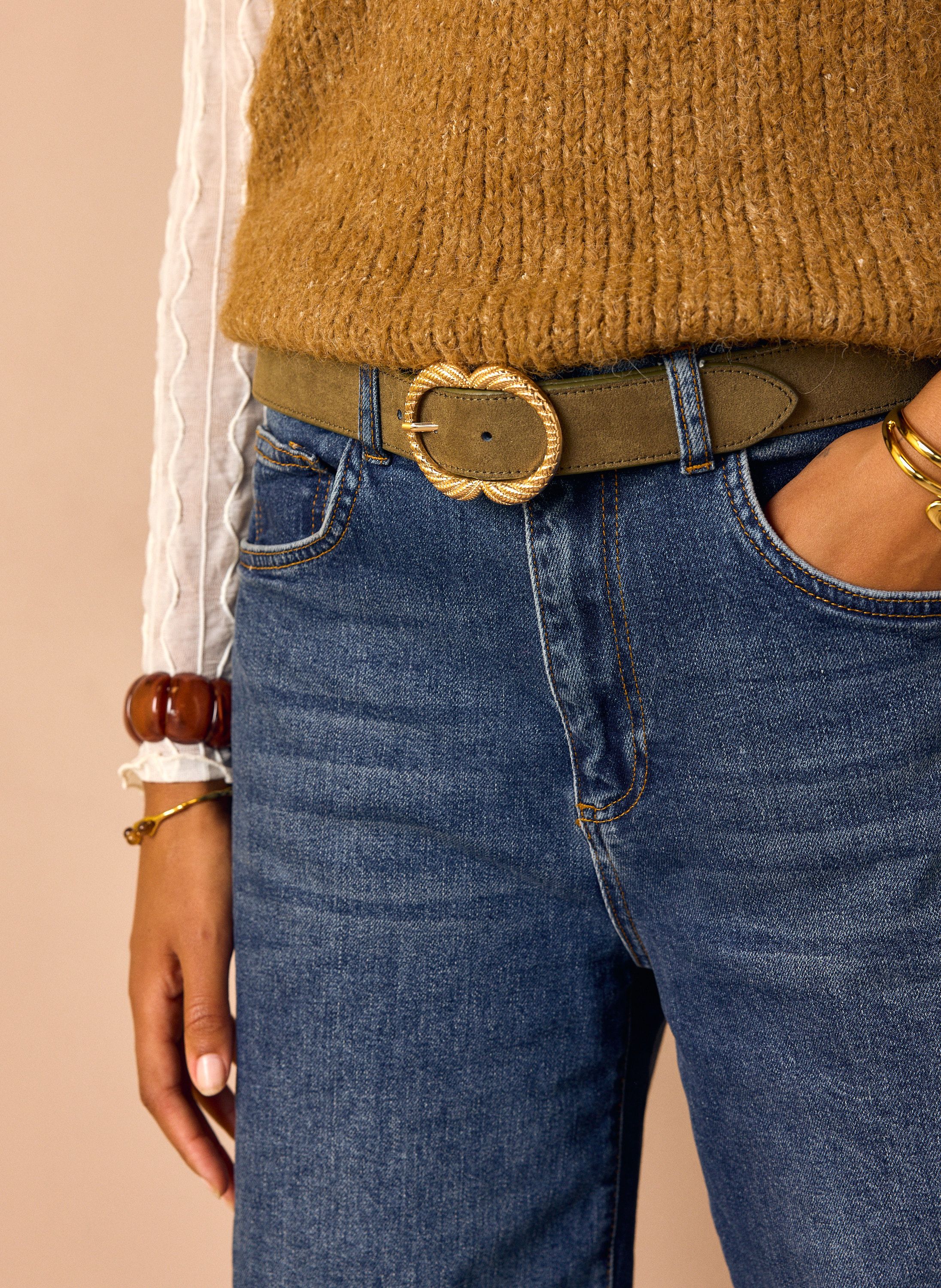 Norah Groene riem met goudkleurige gesp army green 218477-595