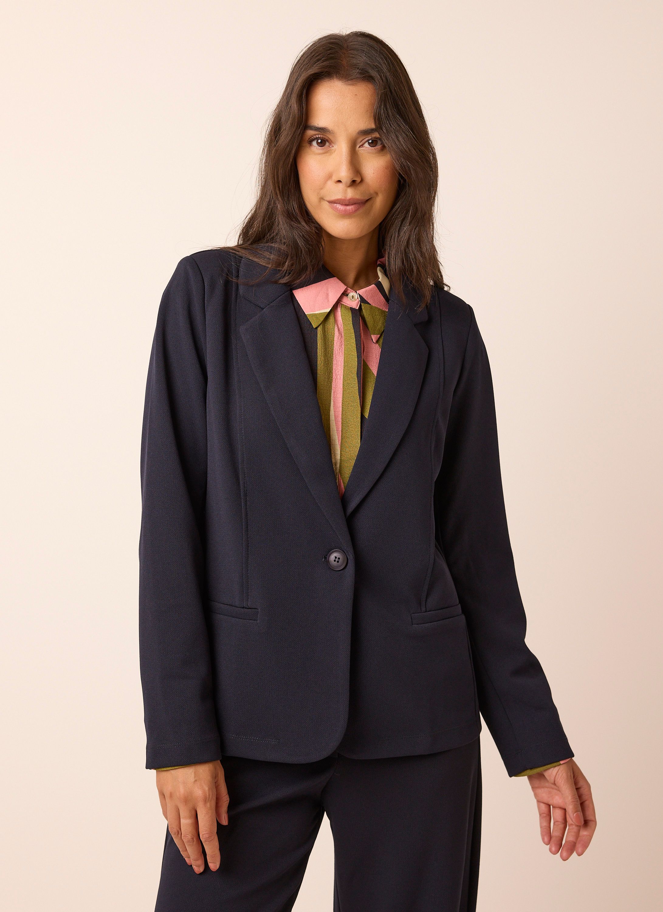 Norah Silke blazer | Donkerblauw navy 218479-492