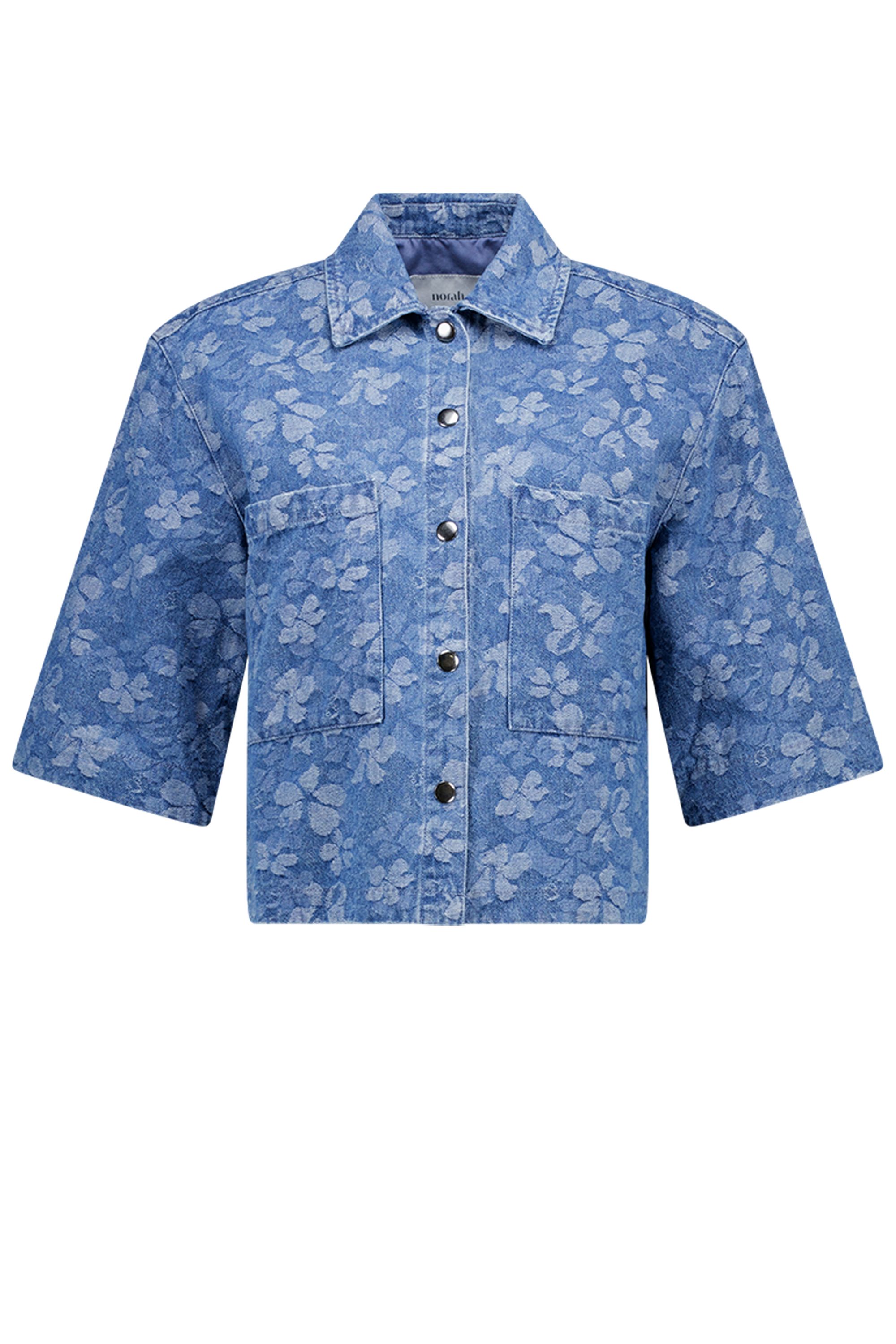 Norah Denim blouse met bloemen denim blue 218486-472-42