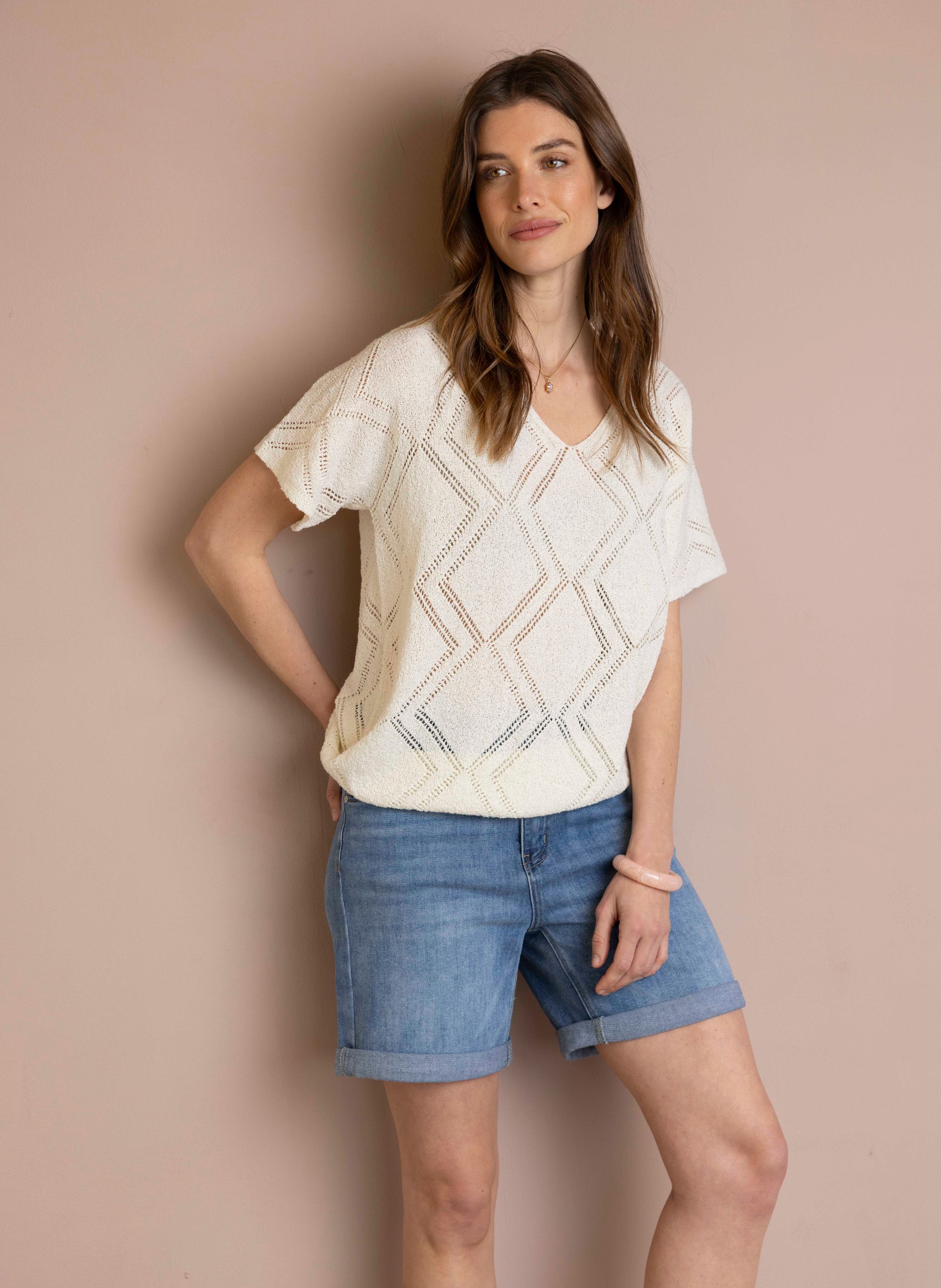 Norah Korte spijkerbroek Bibi blauw mid denim 218490-479-36