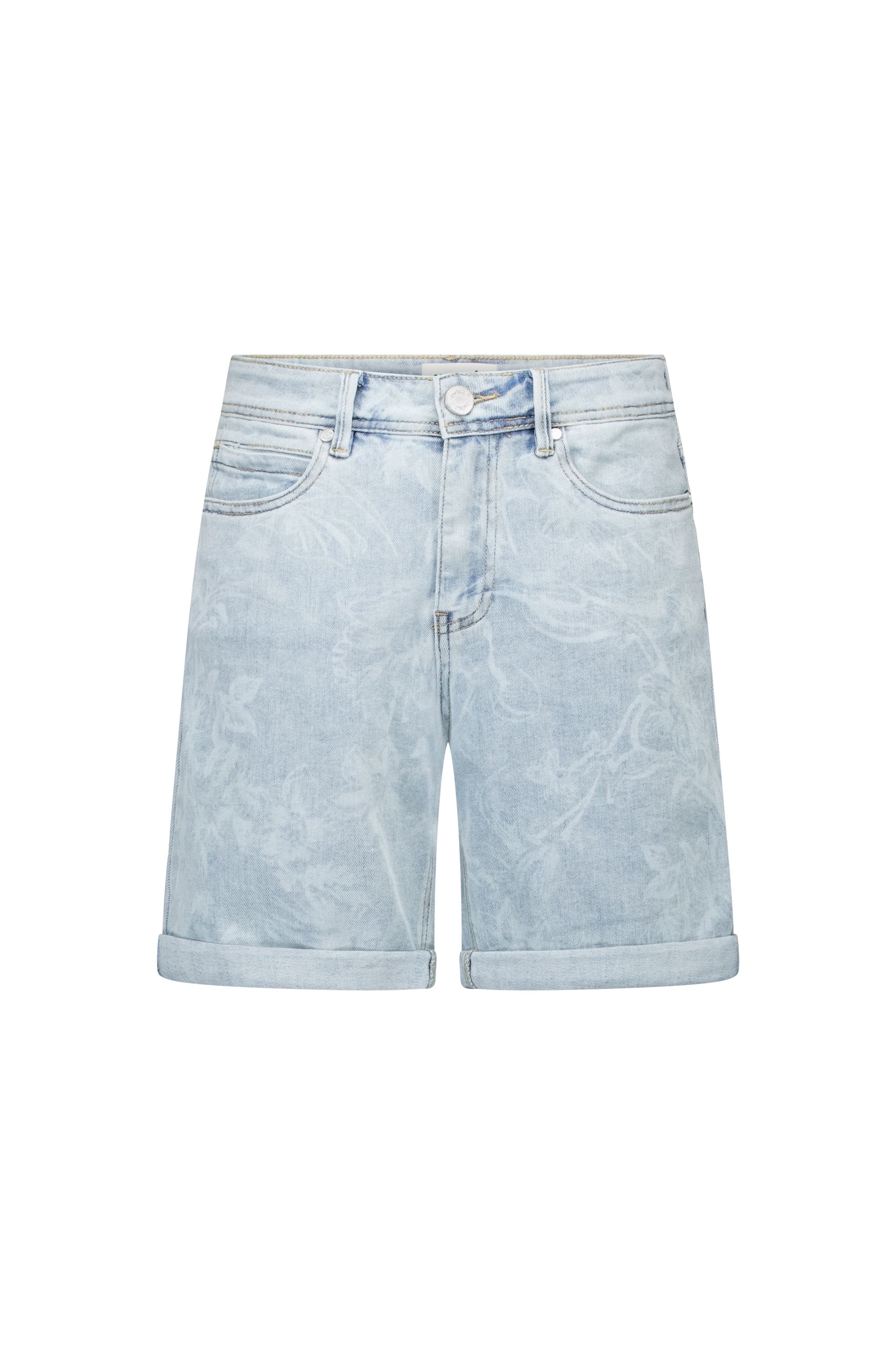 Norah Bibi korte spijkerbroek | Lichtblauw met print light denim 218491-478-34