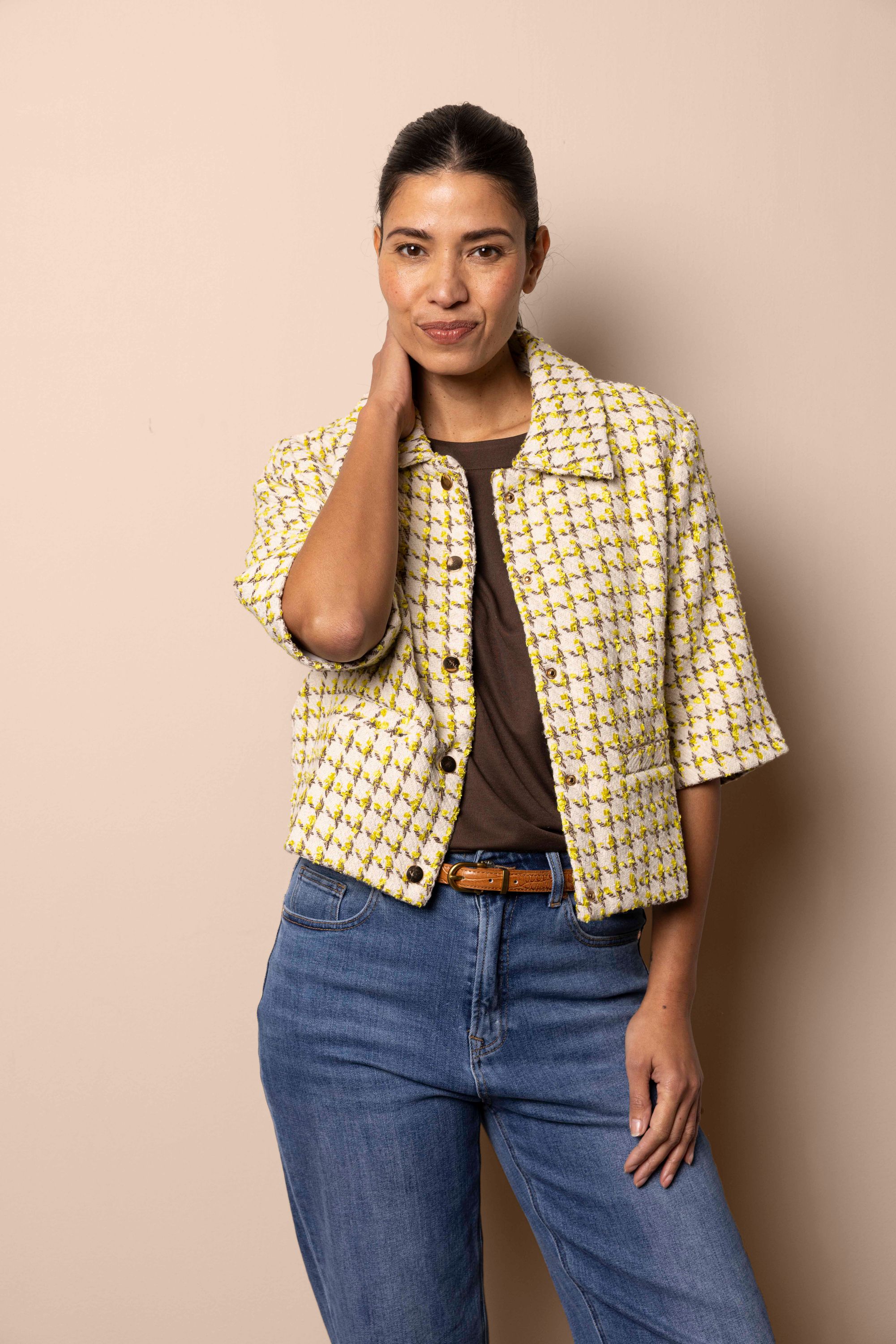 Norah Ecru bouclé jasje ecru multicolor 218502-122-36