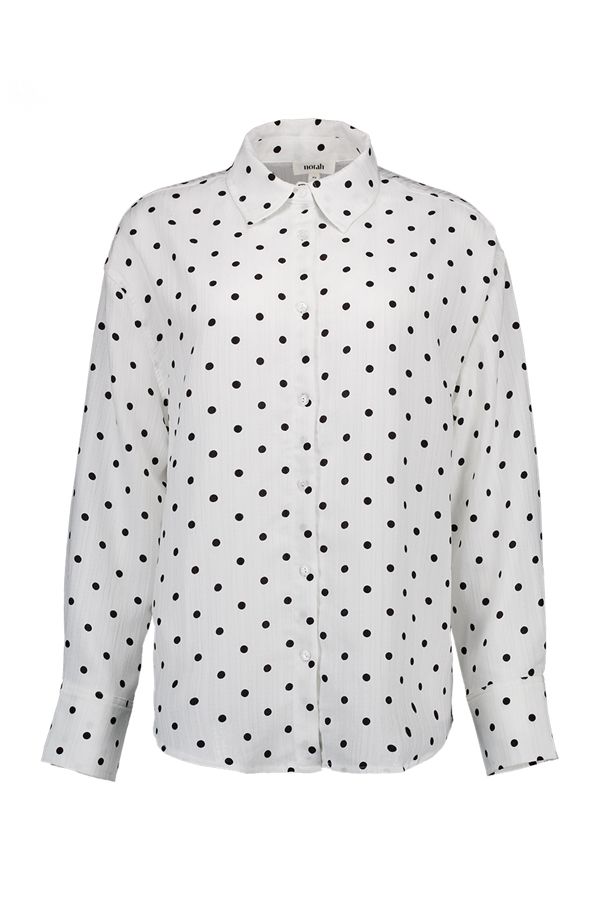 Norah Witte blouse met zwarte stippen white/black 218503-131-34