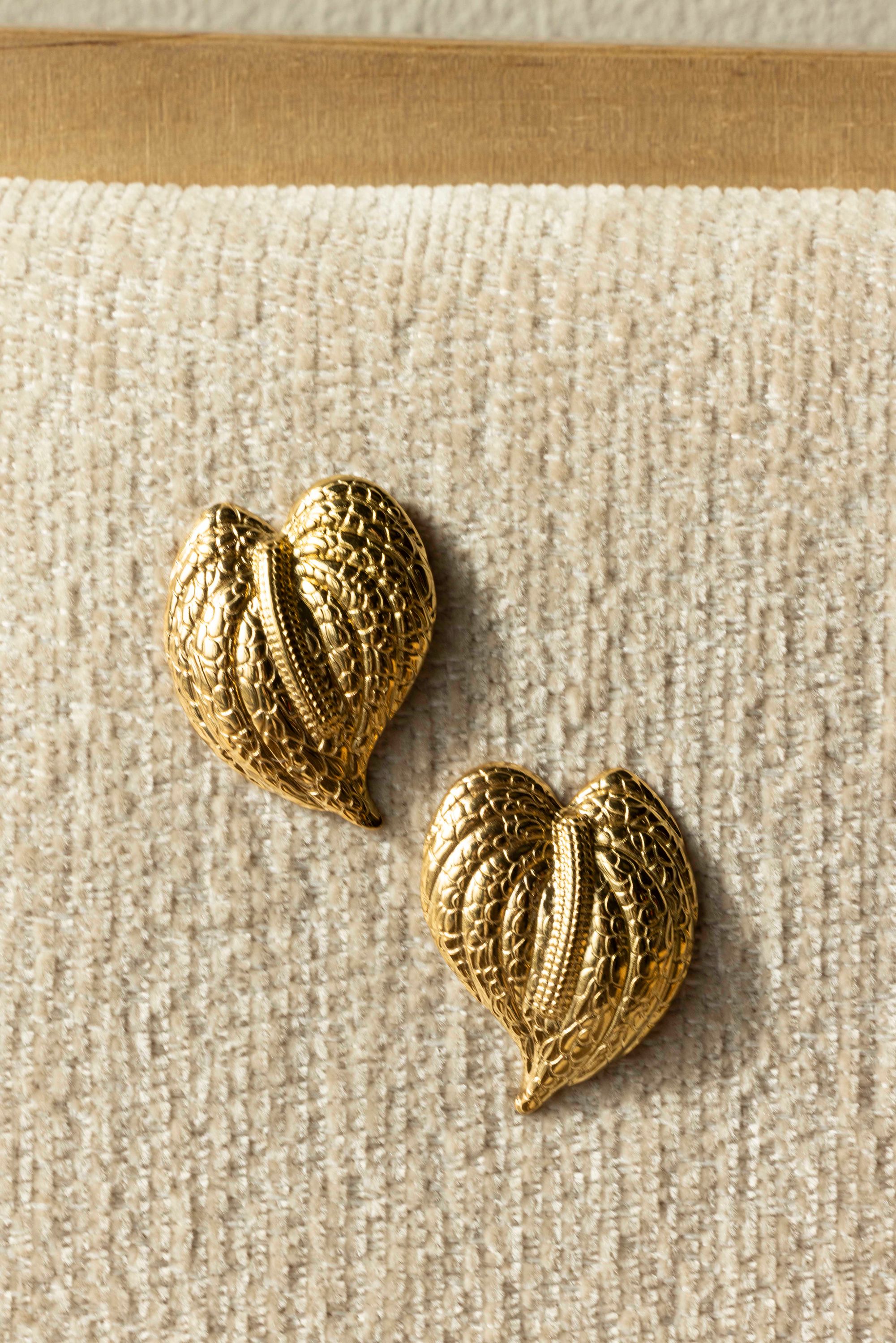 Norah Goudkleurige oorbellen blad gold 218510-199-ONE