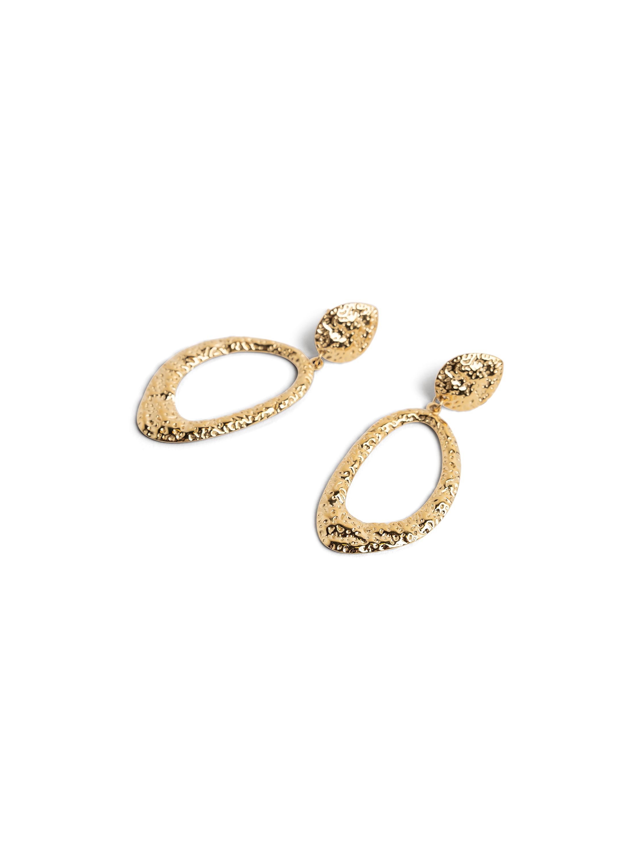 Norah Goudkleurige oorbellen met ovale hanger gold 218518-199-ONE