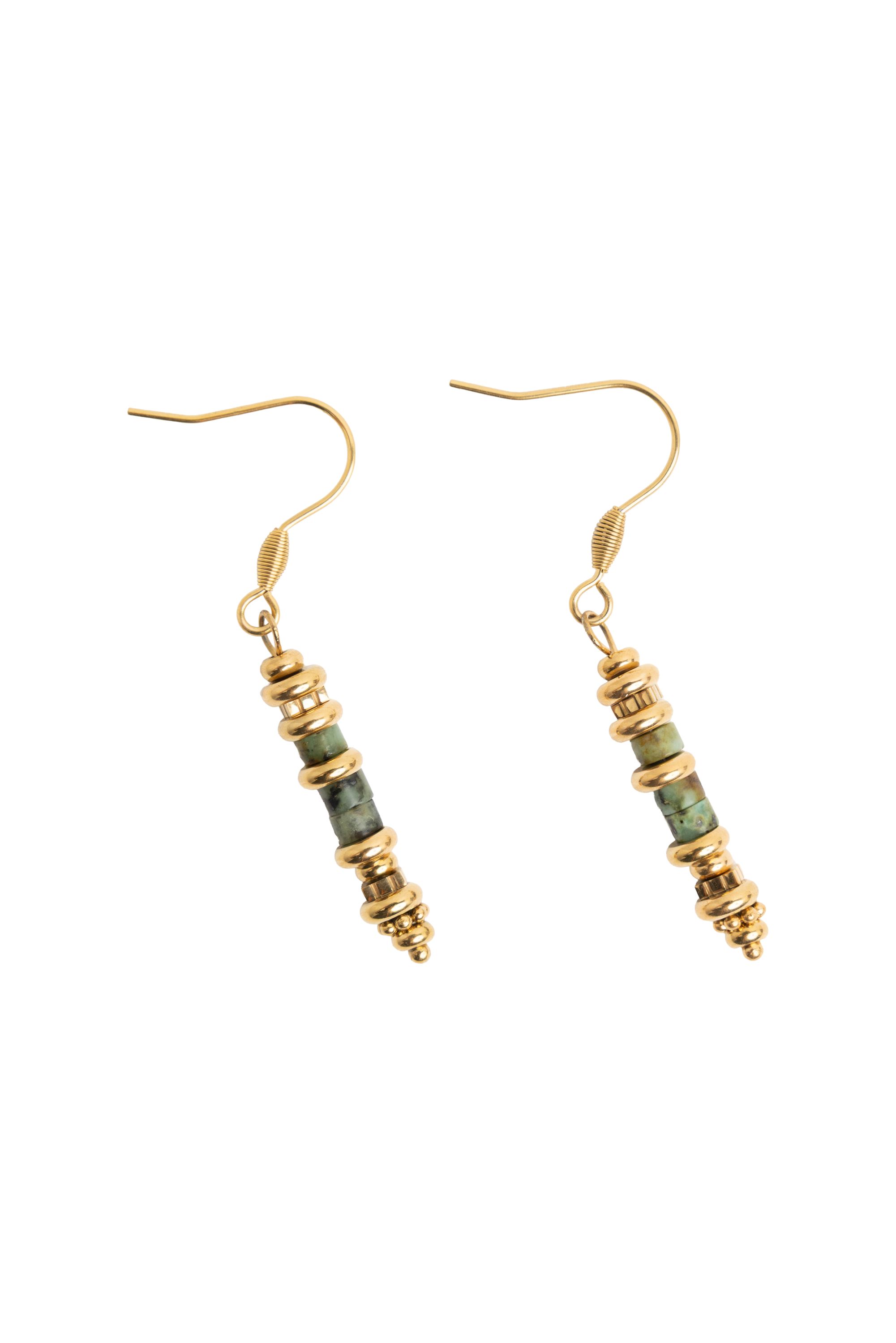 Norah Goudkleurige oorbellen met kralen gold multicolor 218528-198-ONE