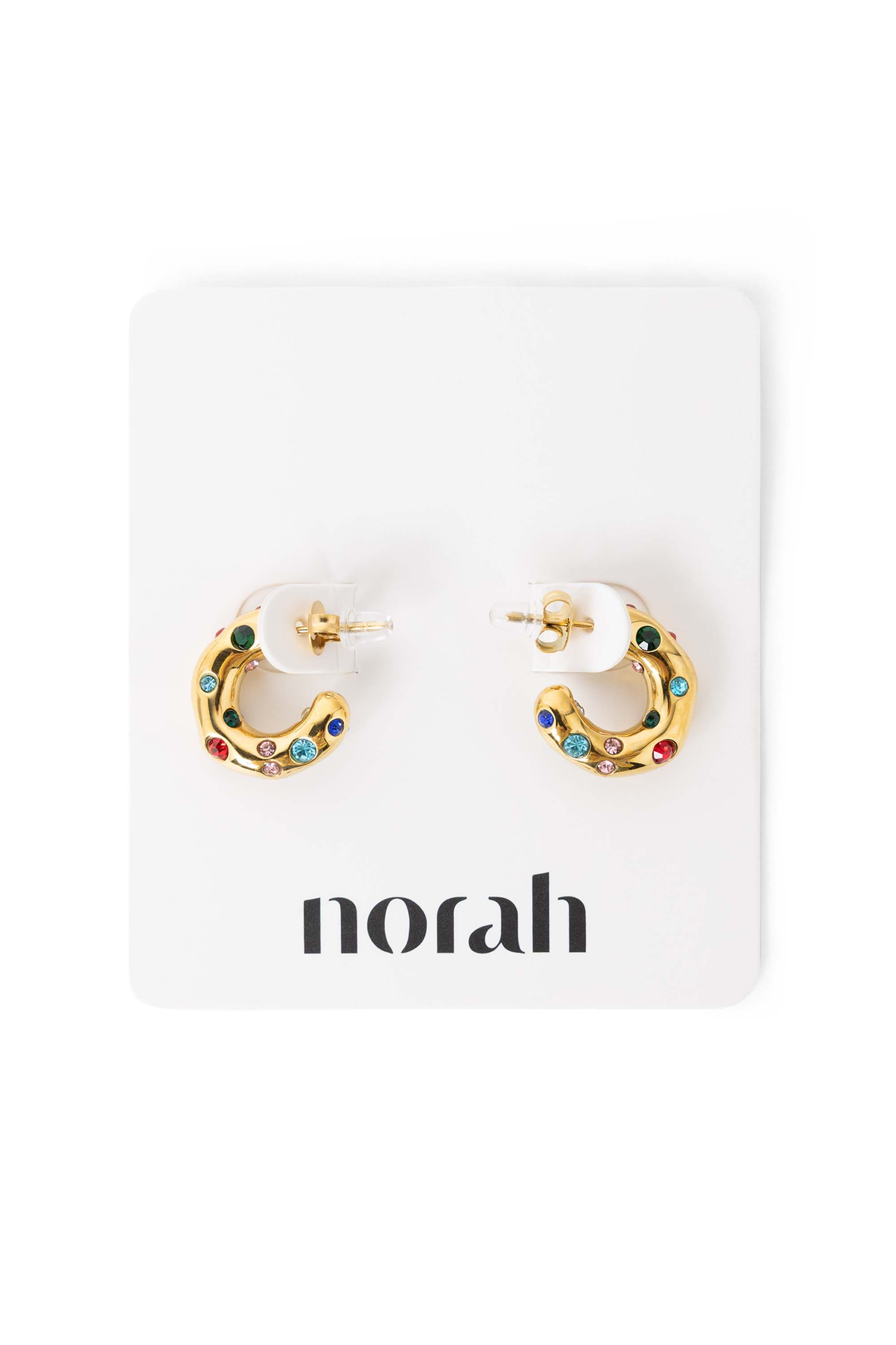 Norah Goudkleurige oorringen met gekleurde steentjes gold multicolor 218536-198-ONE