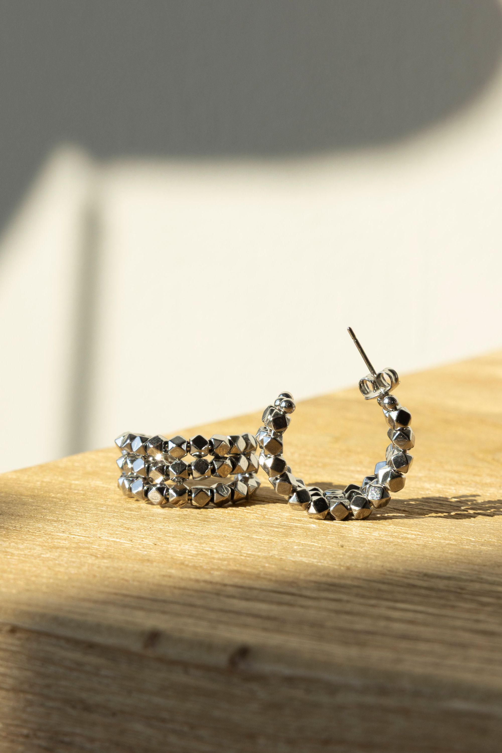 Norah Zilverkleurige oorbellen steentjes silver 218539-099-ONE