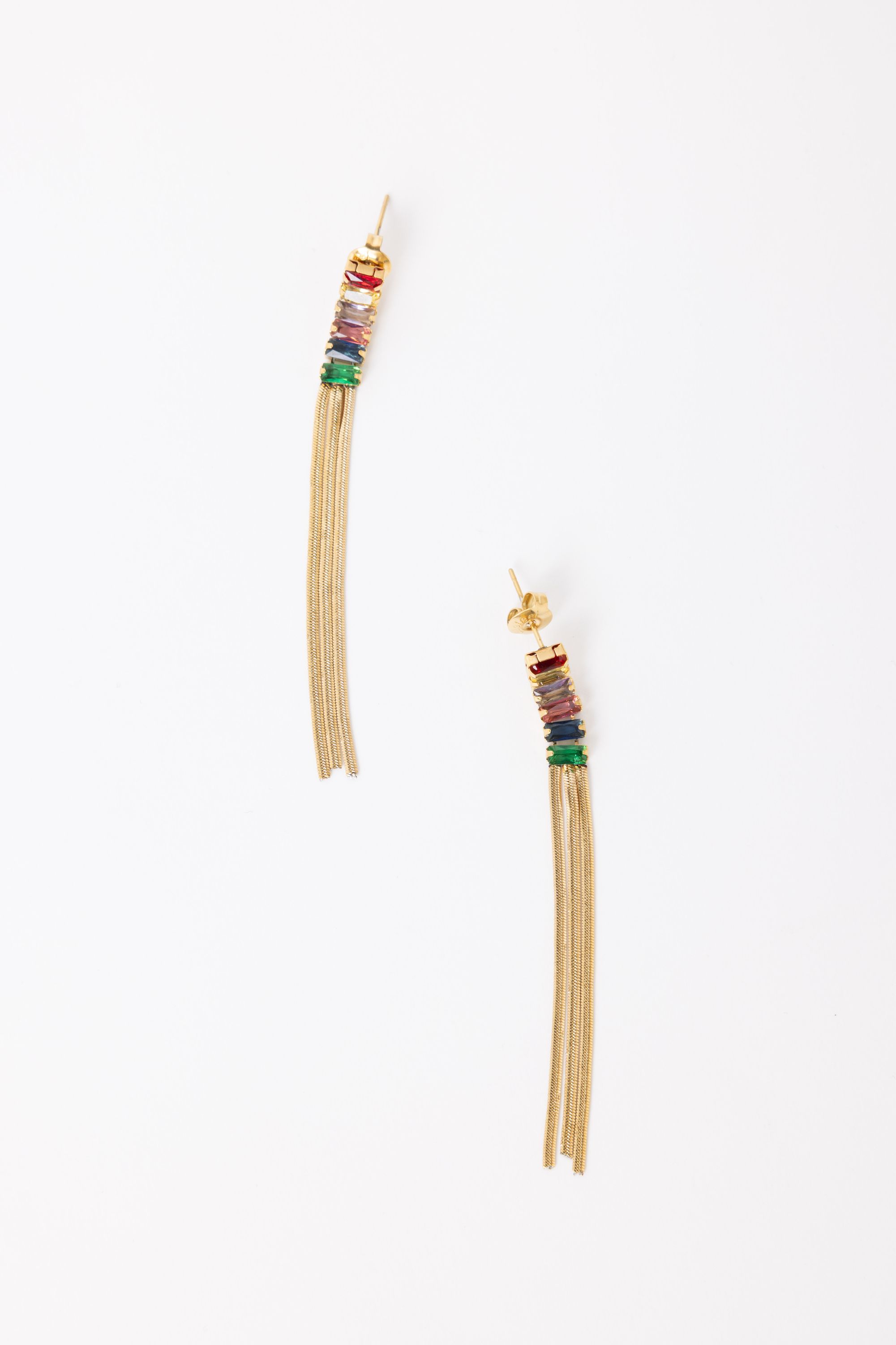 Norah Goudkleurige waterval oorbellen met gekleurde steentjes gold 218546-199-ONE